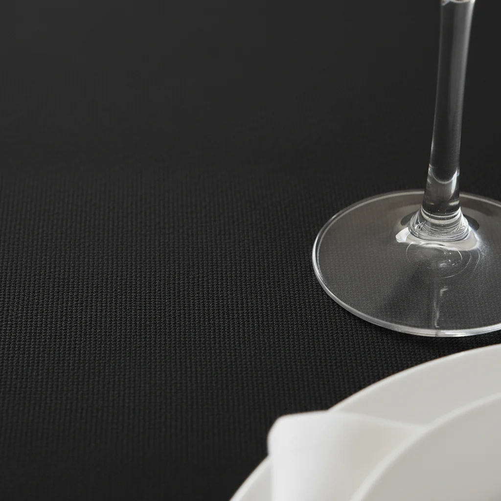 Premium Polyester 120" Round Tablecloth - Black - Image 4
