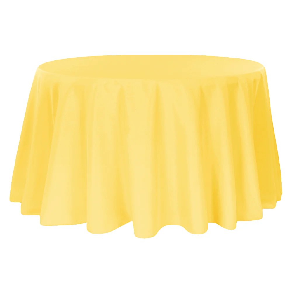 Premium Polyester 120" Round Tablecloth - Canary Yellow