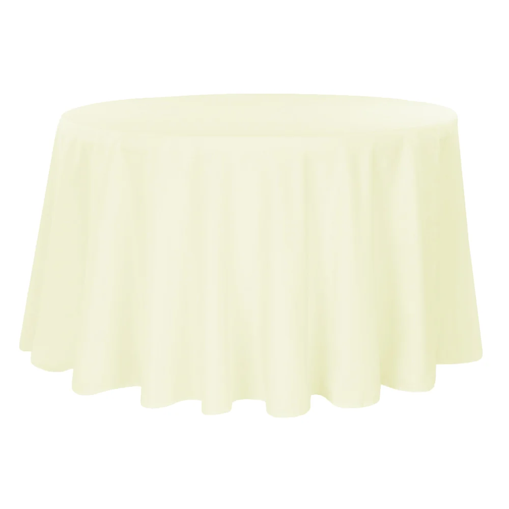 Premium Polyester 120" Round Tablecloth - Ivory