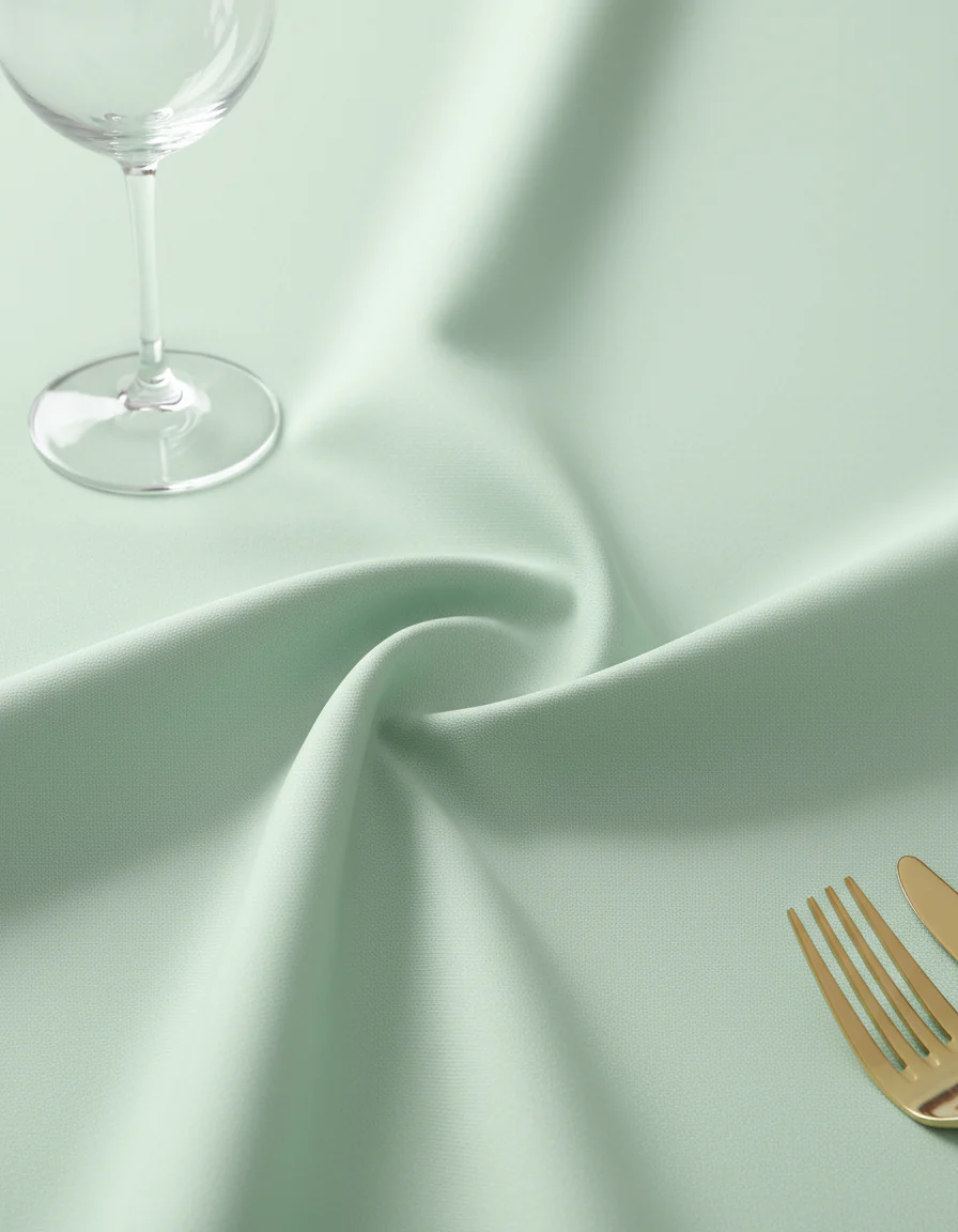 Premium Polyester 120" Round Tablecloth - Mint Green - Image 4