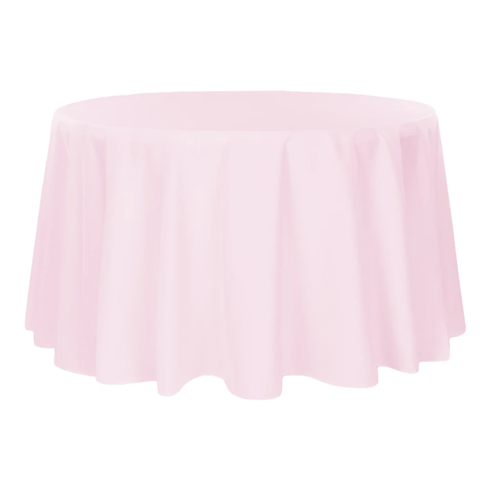 Premium Polyester 120" Round Tablecloth - Pastel Pink