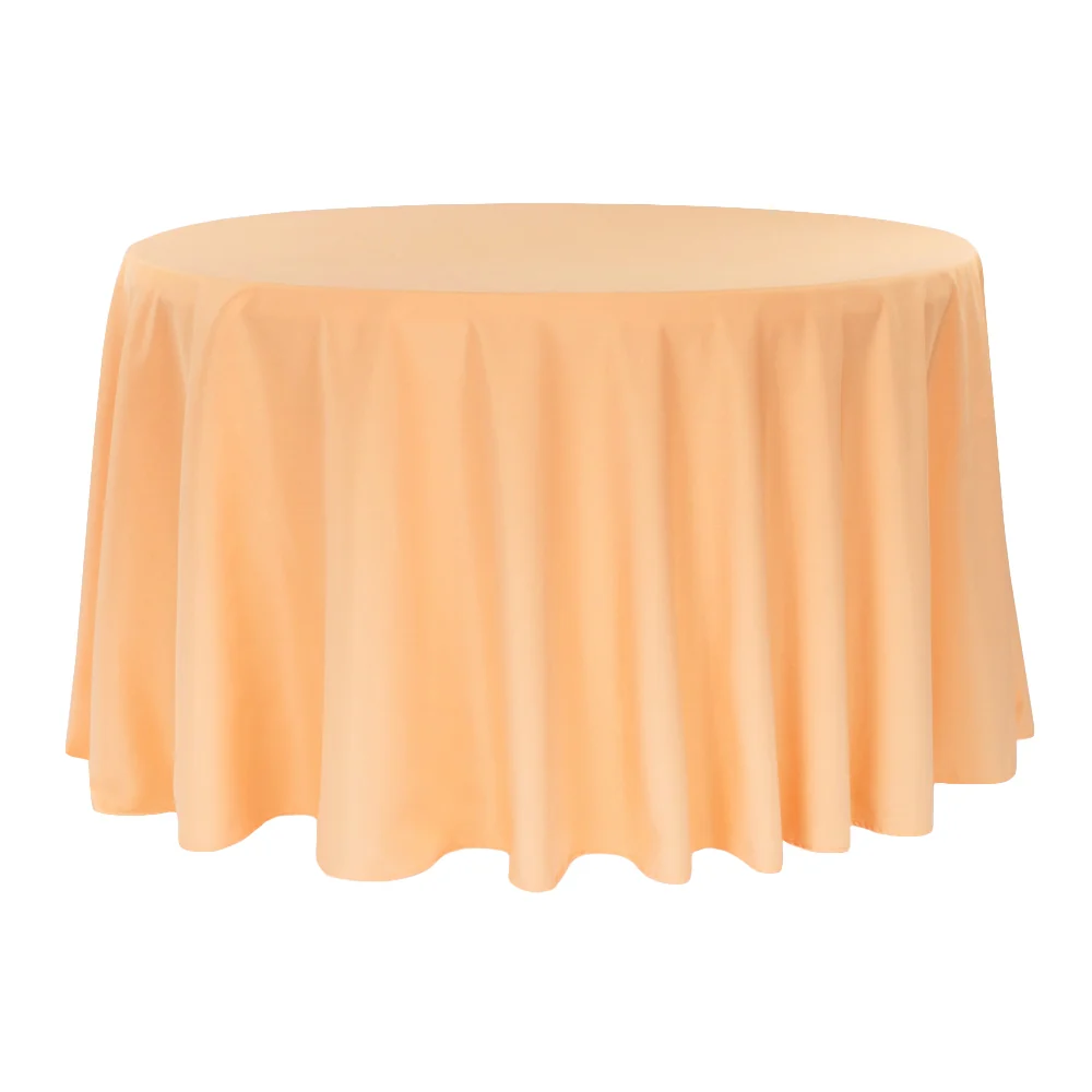 Premium Polyester 120" Round Tablecloth - Peach