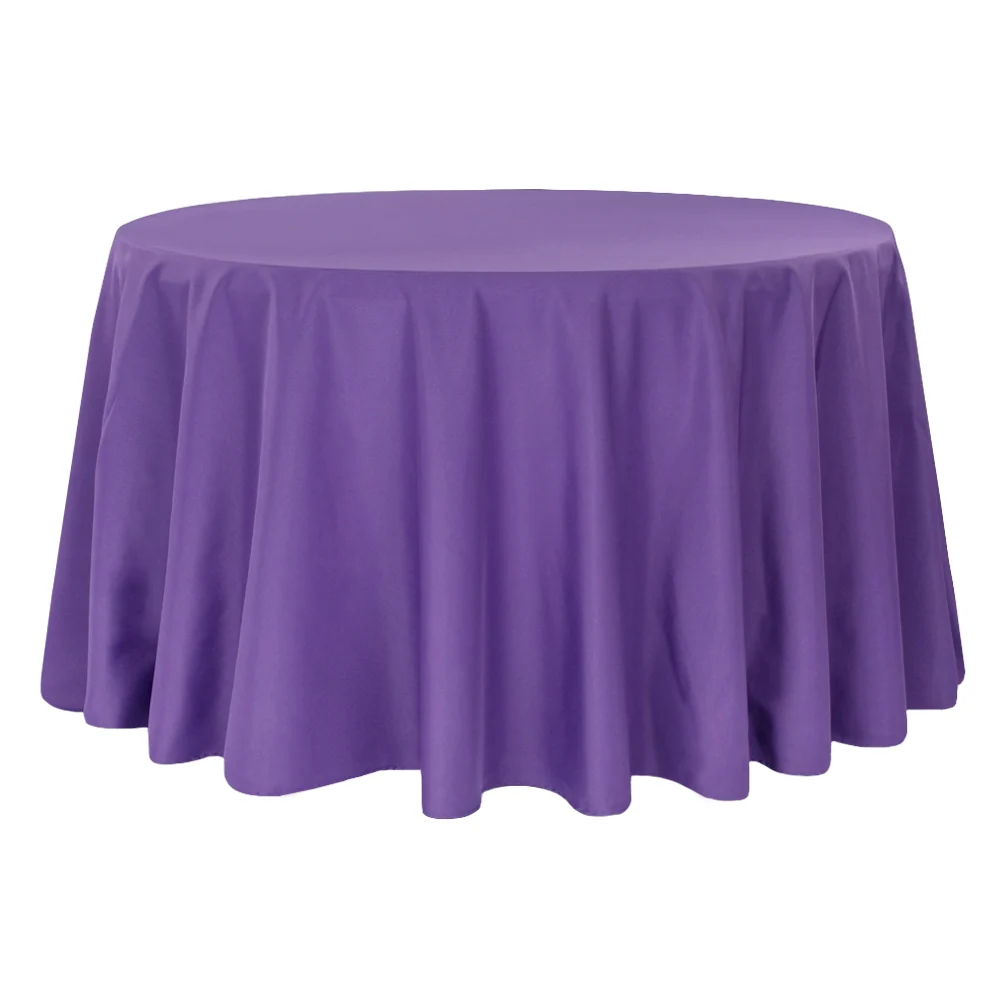 Premium Polyester 120" Round Tablecloth - Purple