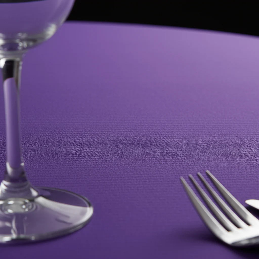 Premium Polyester 120" Round Tablecloth - Purple - Image 4