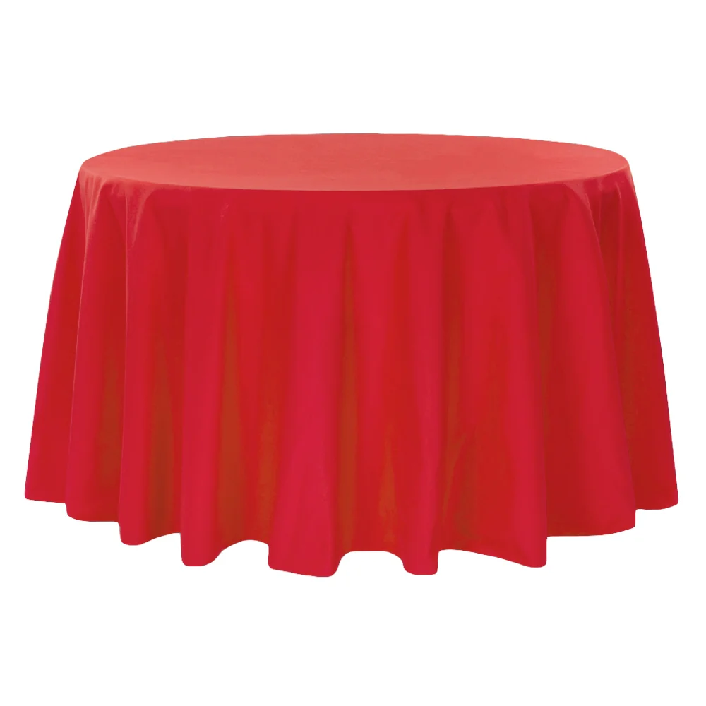 Premium Polyester 120" Round Tablecloth - Red