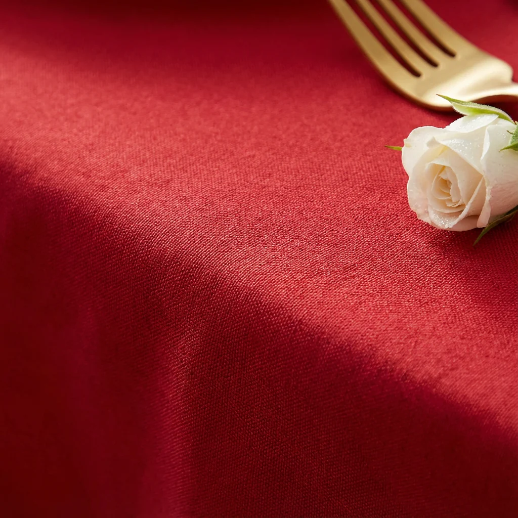 Premium Polyester 120" Round Tablecloth - Red - Image 4