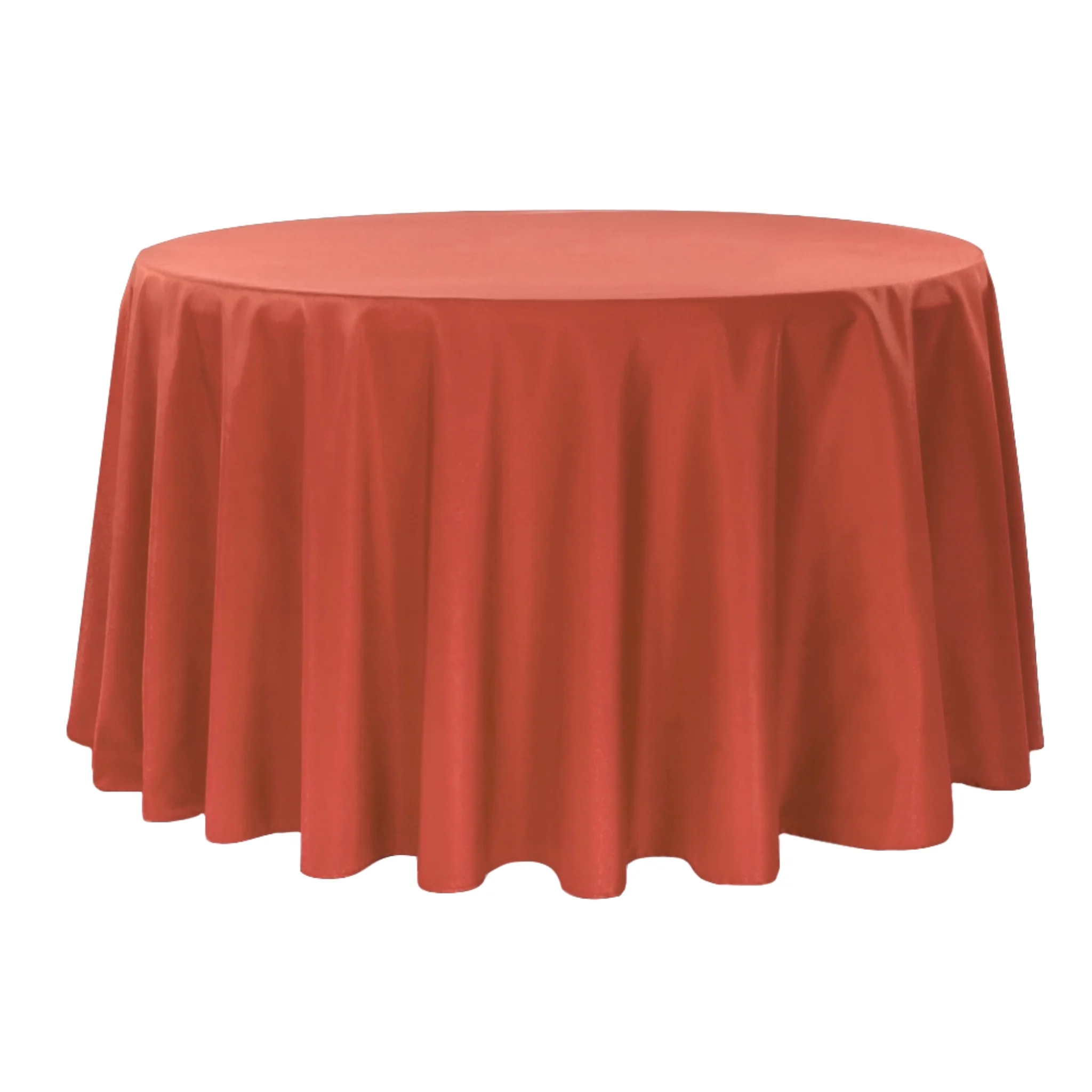 Premium Polyester 120" Round Tablecloth - Rust
