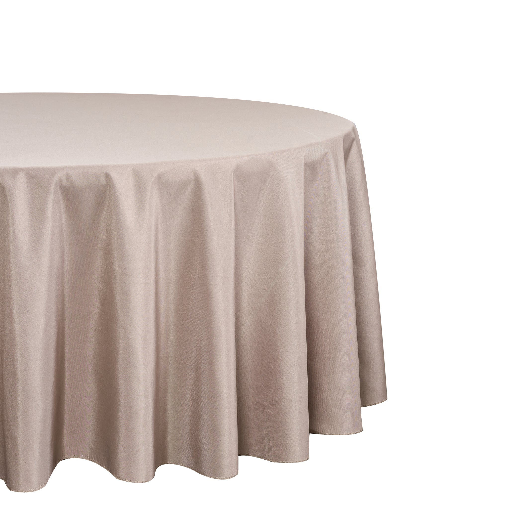 Premium Polyester 120" Round Tablecloth - Taupe - Image 2