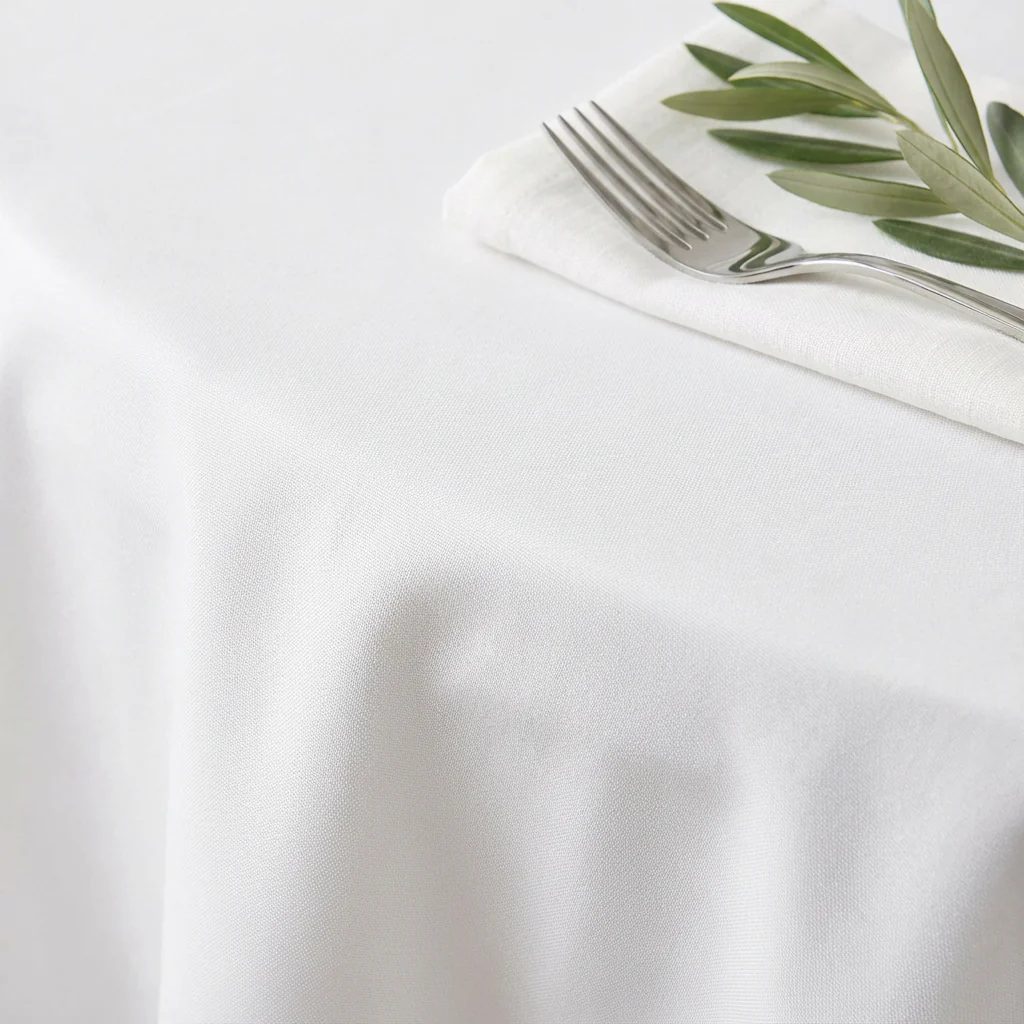 Premium Polyester 120" Round Tablecloth - White - Image 4