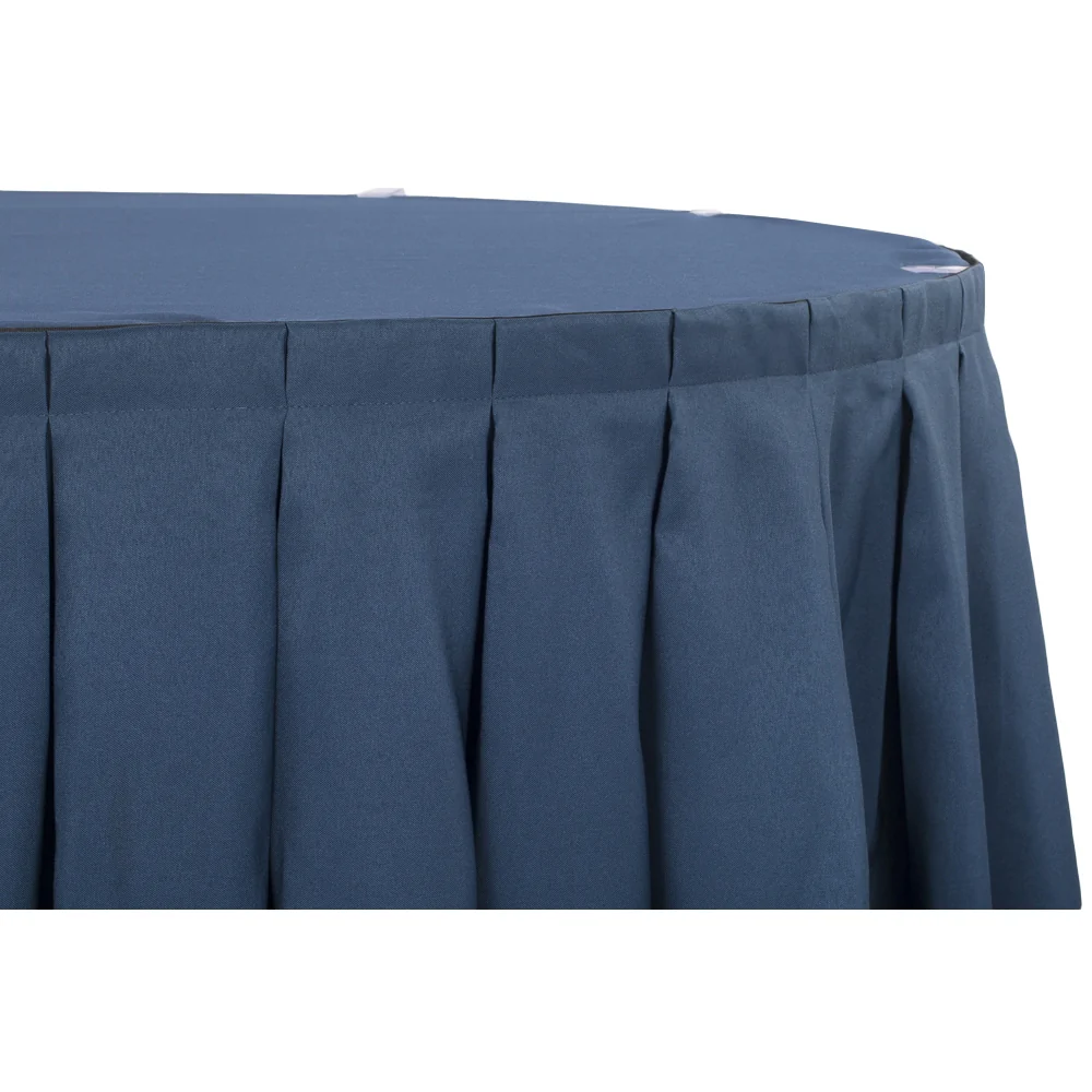 Polyester 14ft Table Skirt - Navy Blue - Image 2