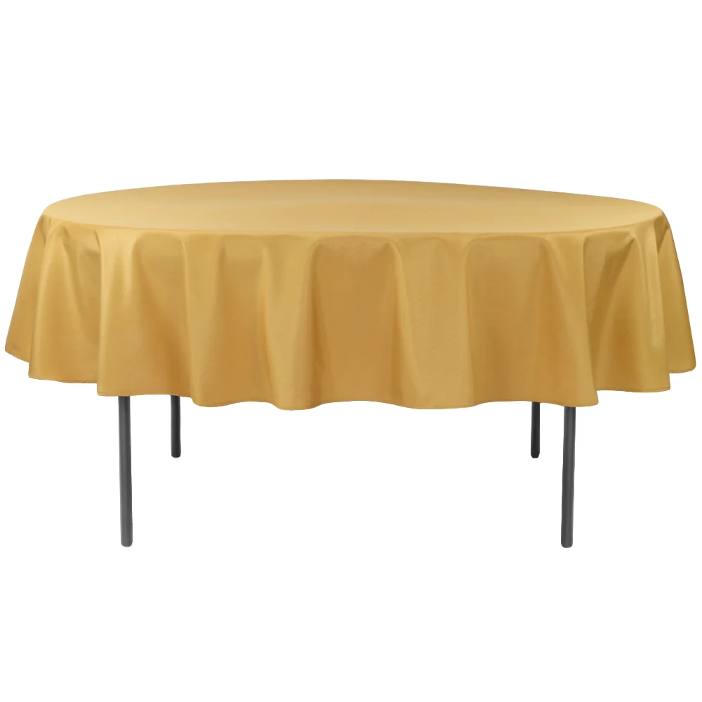 Premium Polyester 90" Round Tablecloth - Gold