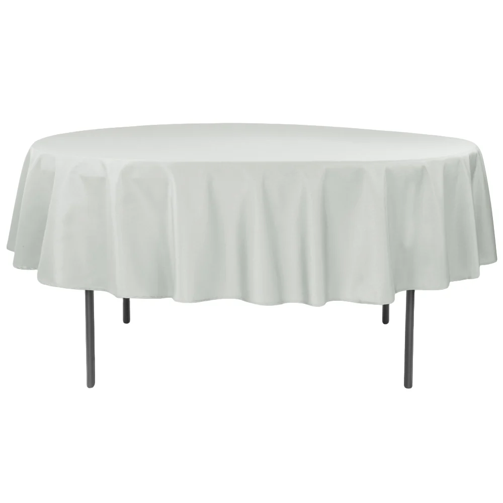Premium Polyester 90" Round Tablecloth - Gray/Silver