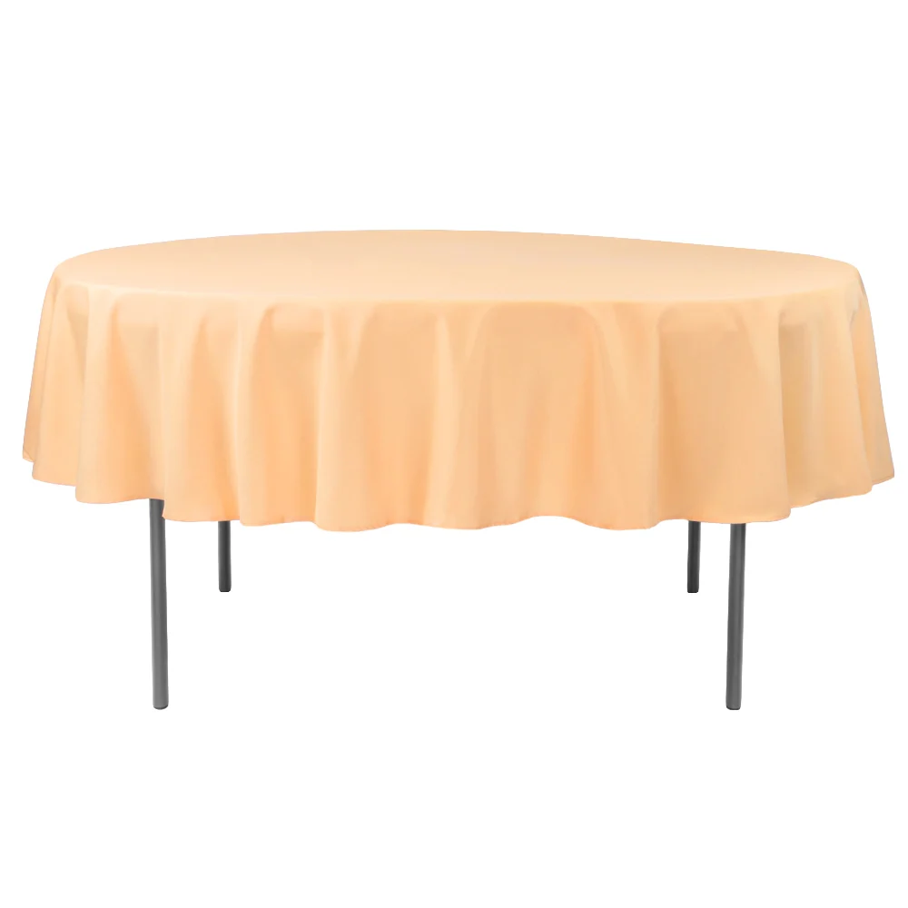 Premium Polyester 90" Round Tablecloth - Peach