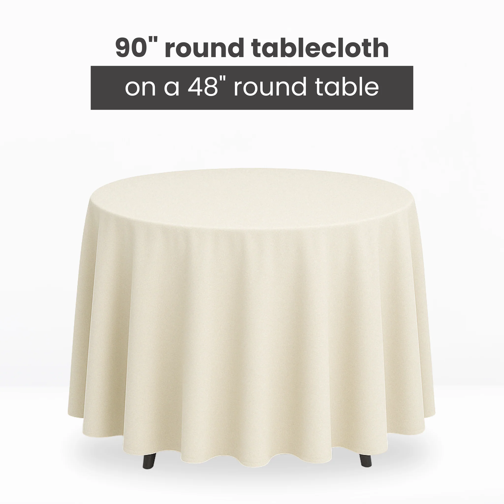 Premium Polyester 90" Round Tablecloth - Peach - Image 2