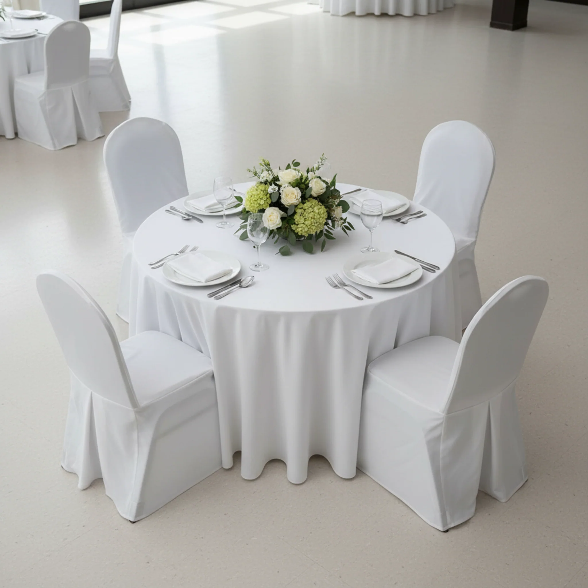 Polyester Banquet Chair Cover - White - Image 2