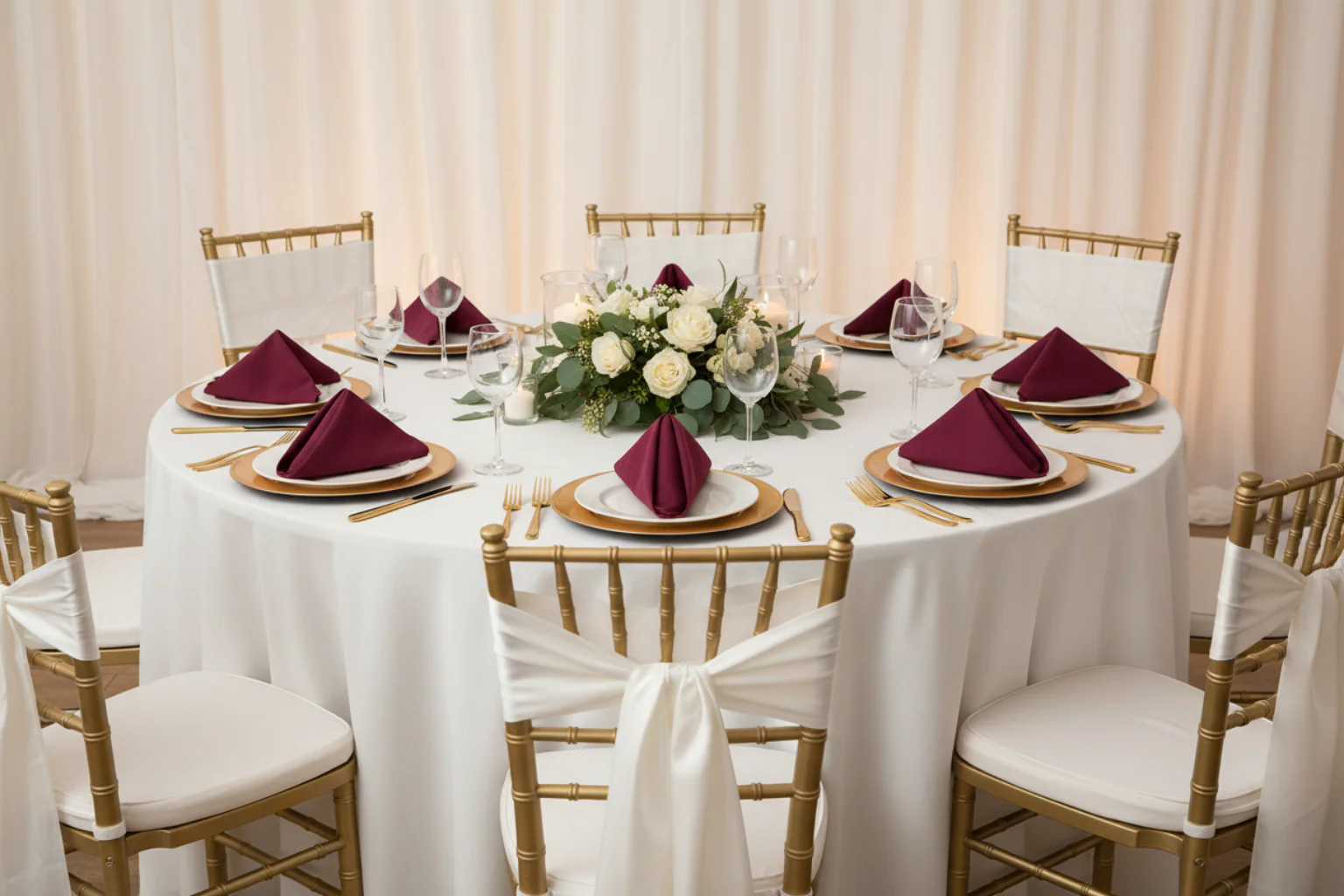 Premium Polyester Napkin 20"x20" - Cabernet - Image 2