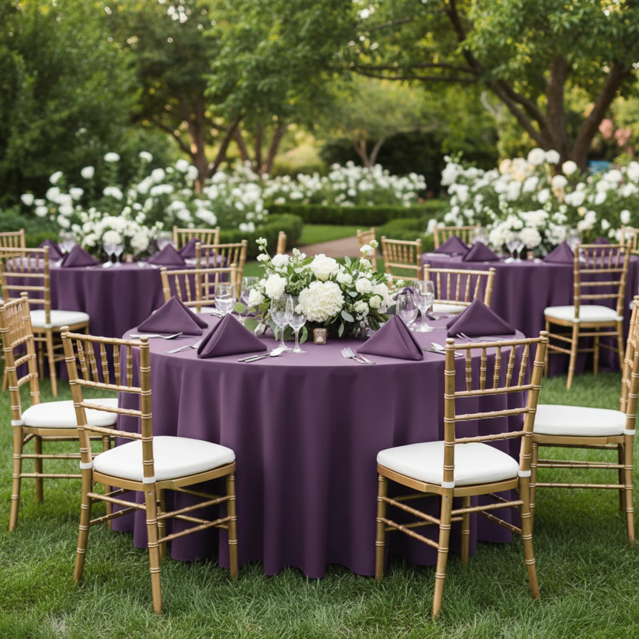 Premium Polyester Napkin 20"x20" - Eggplant/Plum - Image 4