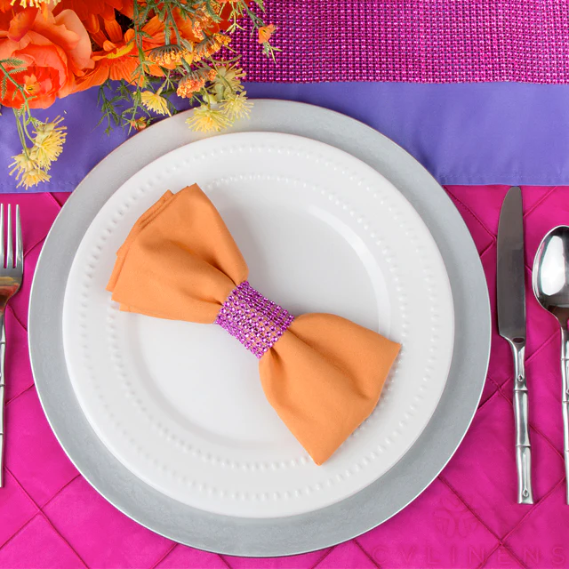 Premium Polyester Napkin 20"x20" - Orange - Image 2