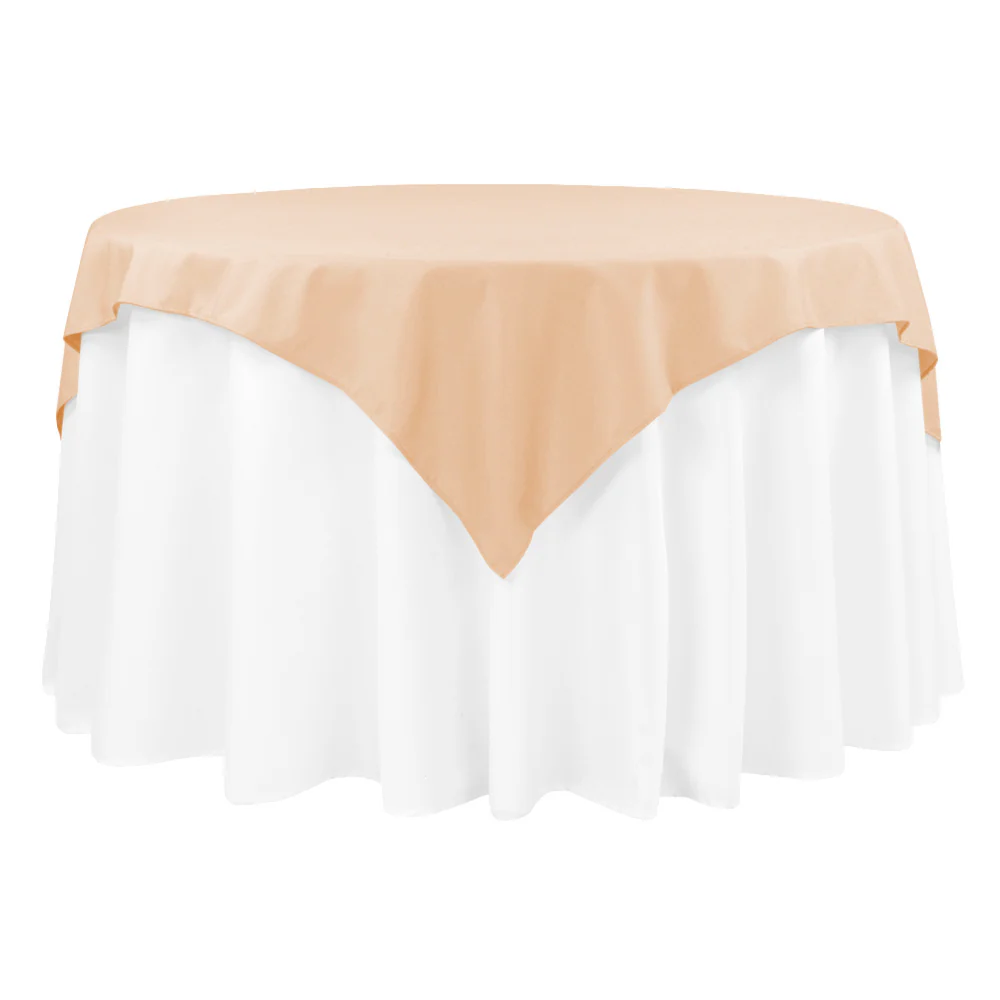 Premium Polyester Square 54" Overlay/Tablecloth - Champagne