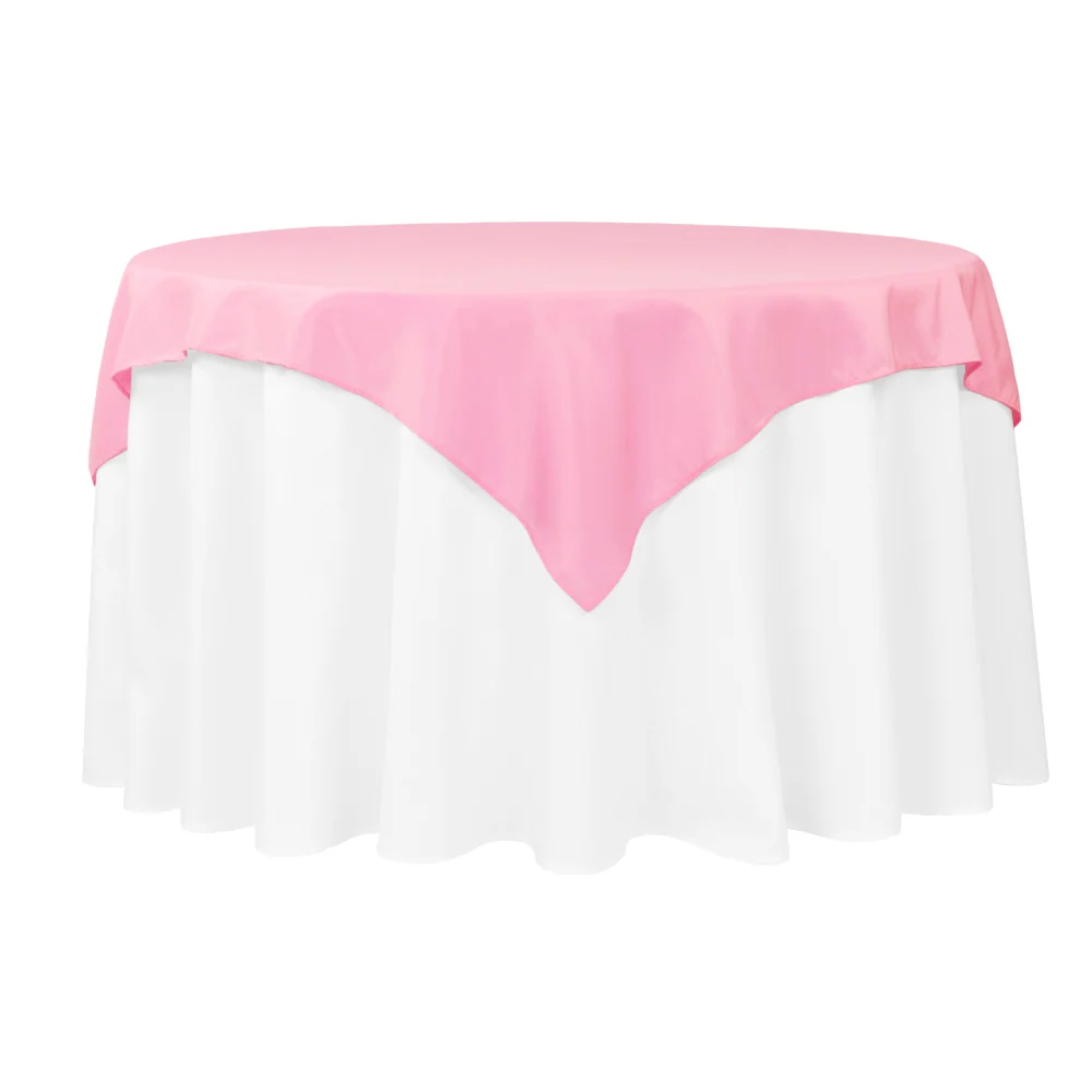 Premium Polyester Square 54" Overlay/Tablecloth - Pink