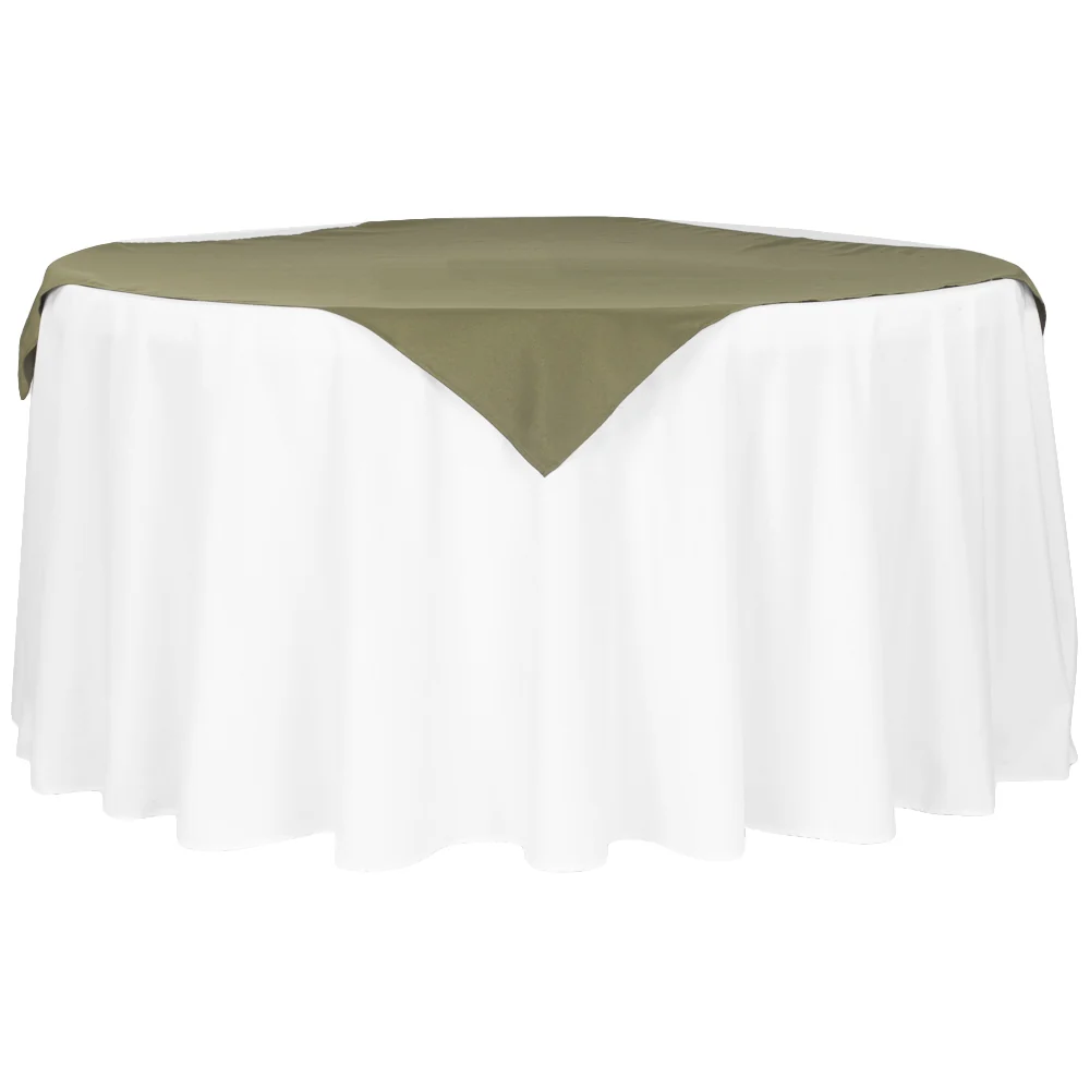 Premium Polyester Square 54" Overlay/Tablecloth - Willow Green - Image 2
