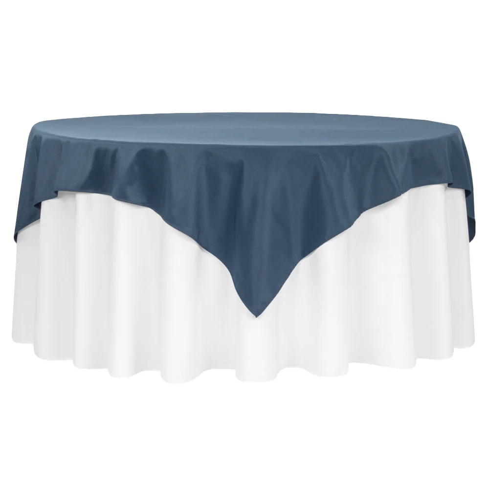 Premium Polyester Square 72" Overlay/Tablecloth - Navy Blue