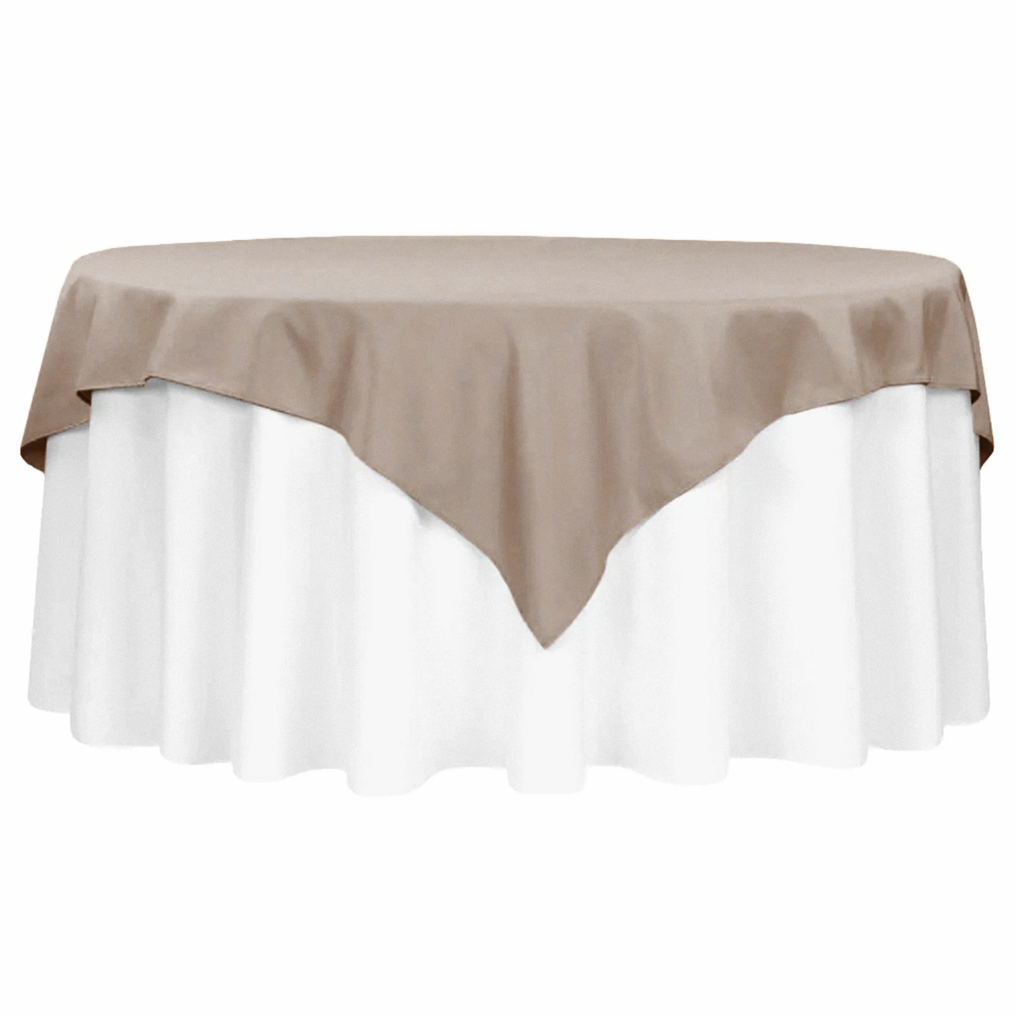 Premium Polyester Square 72" Overlay/Tablecloth - Taupe