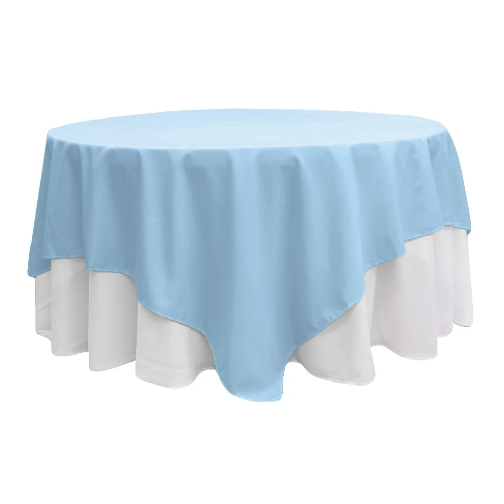 Premium Polyester Square 90"x90" Overlay/Tablecloth - Baby Blue