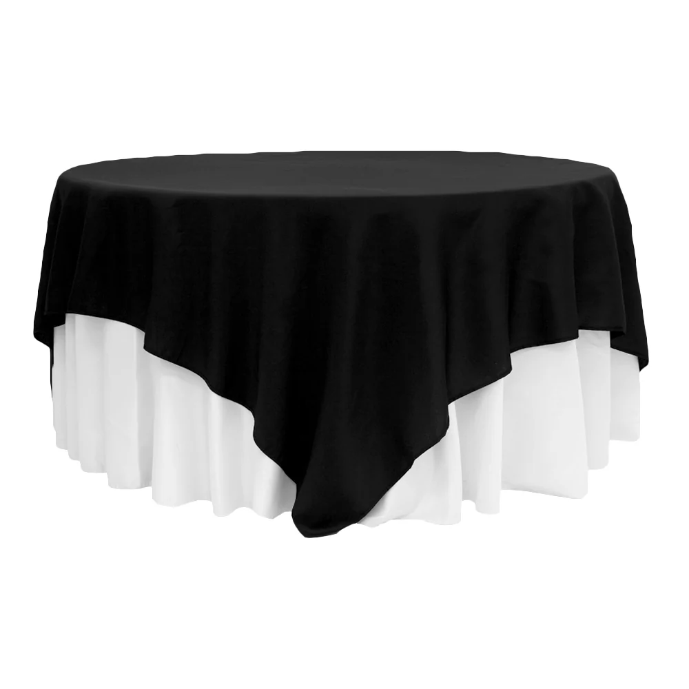 Premium Polyester Square 90"x90" Overlay/Tablecloth - Black