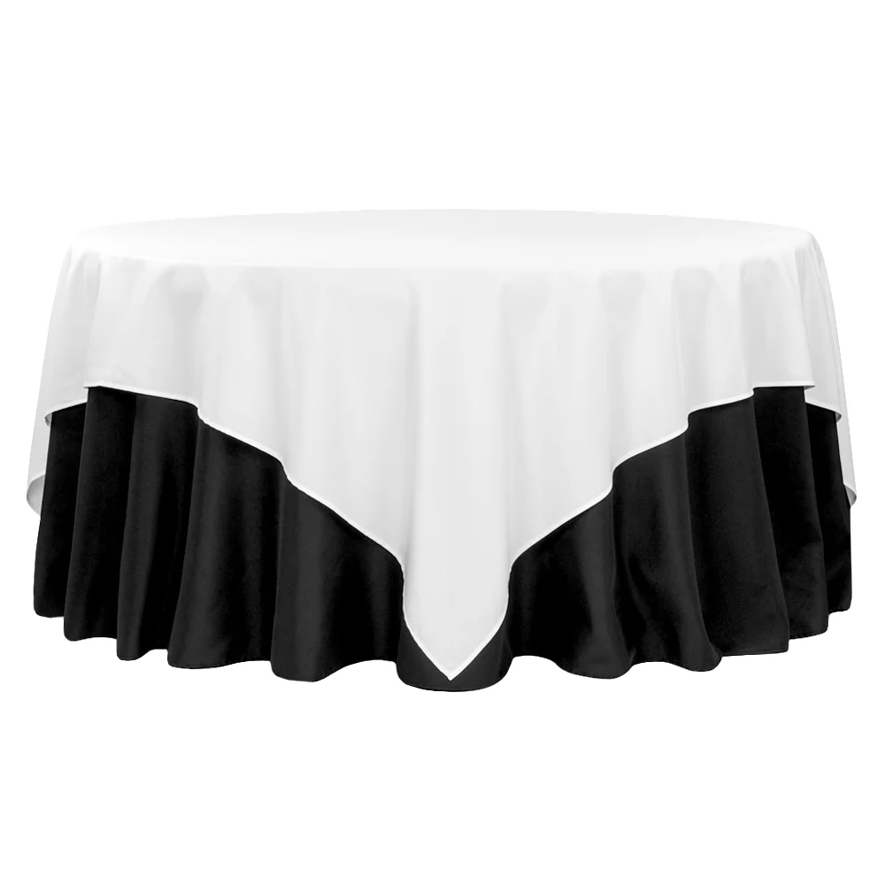 Premium Polyester Square 90"x90" Overlay/Tablecloth - White