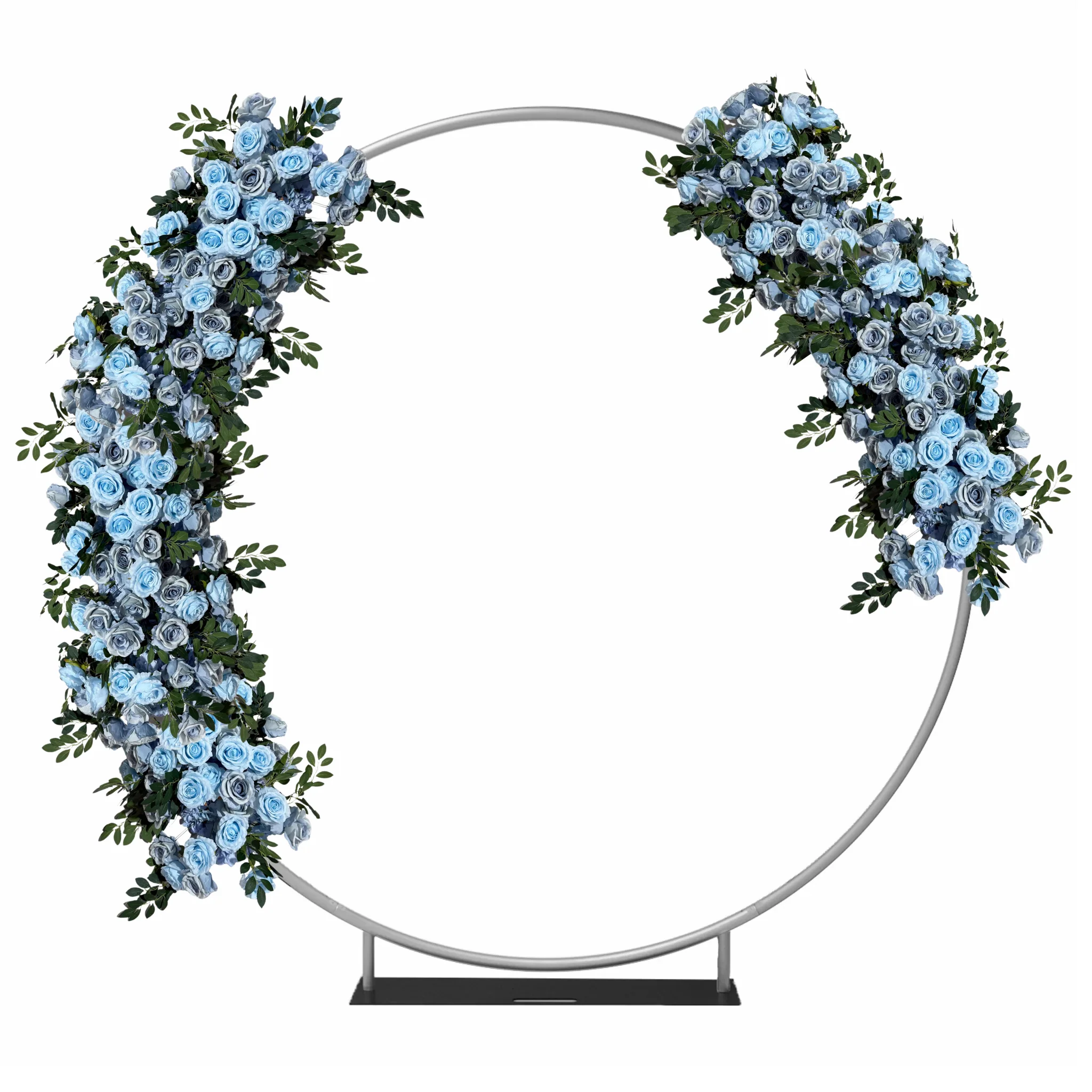 2 pcs/pk Premade Flower Backdrop Arch/Table Runner Decor - Baby Blue