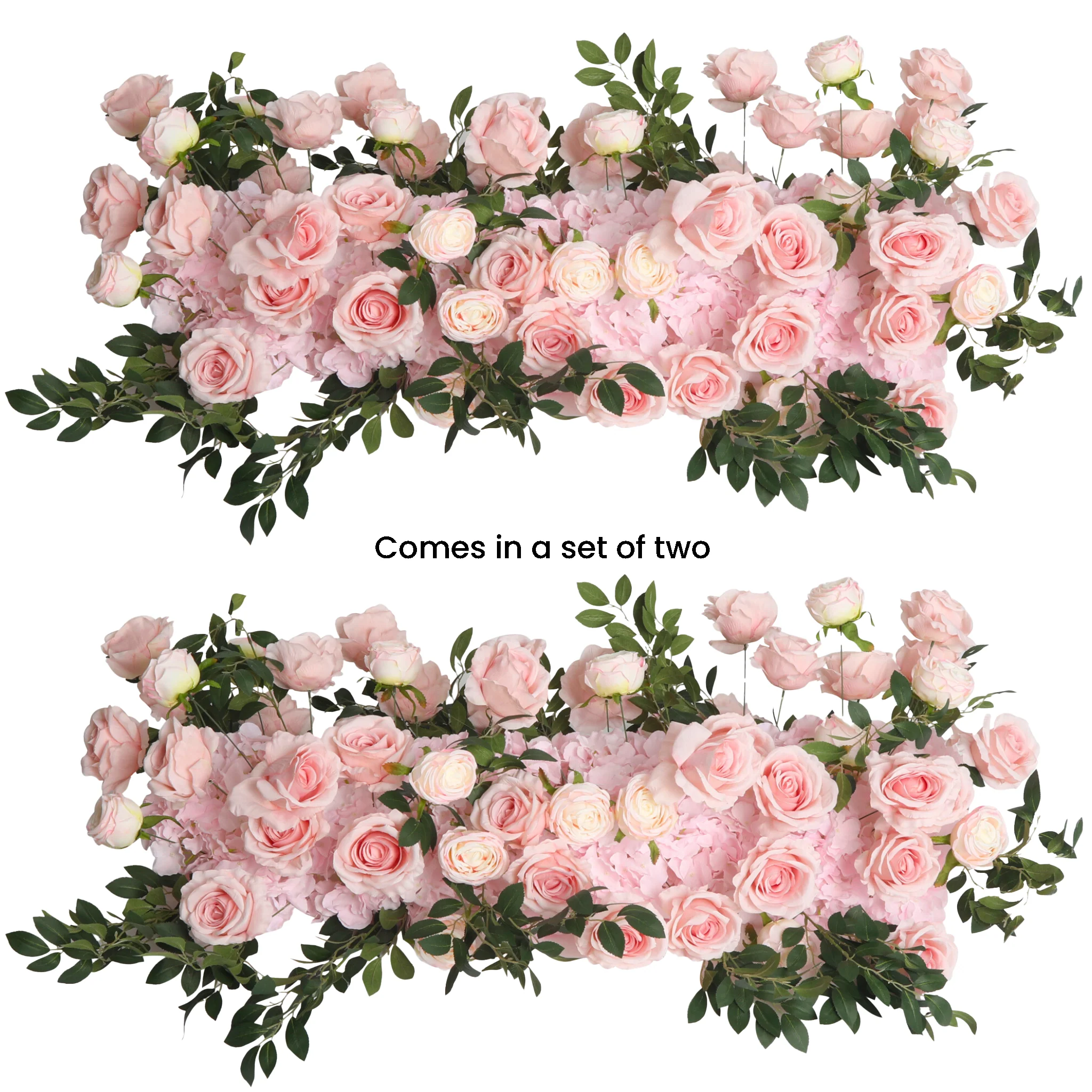 2 pcs/pk Premade Flower Backdrop Arch/Table Runner Decor - Pink - Image 3