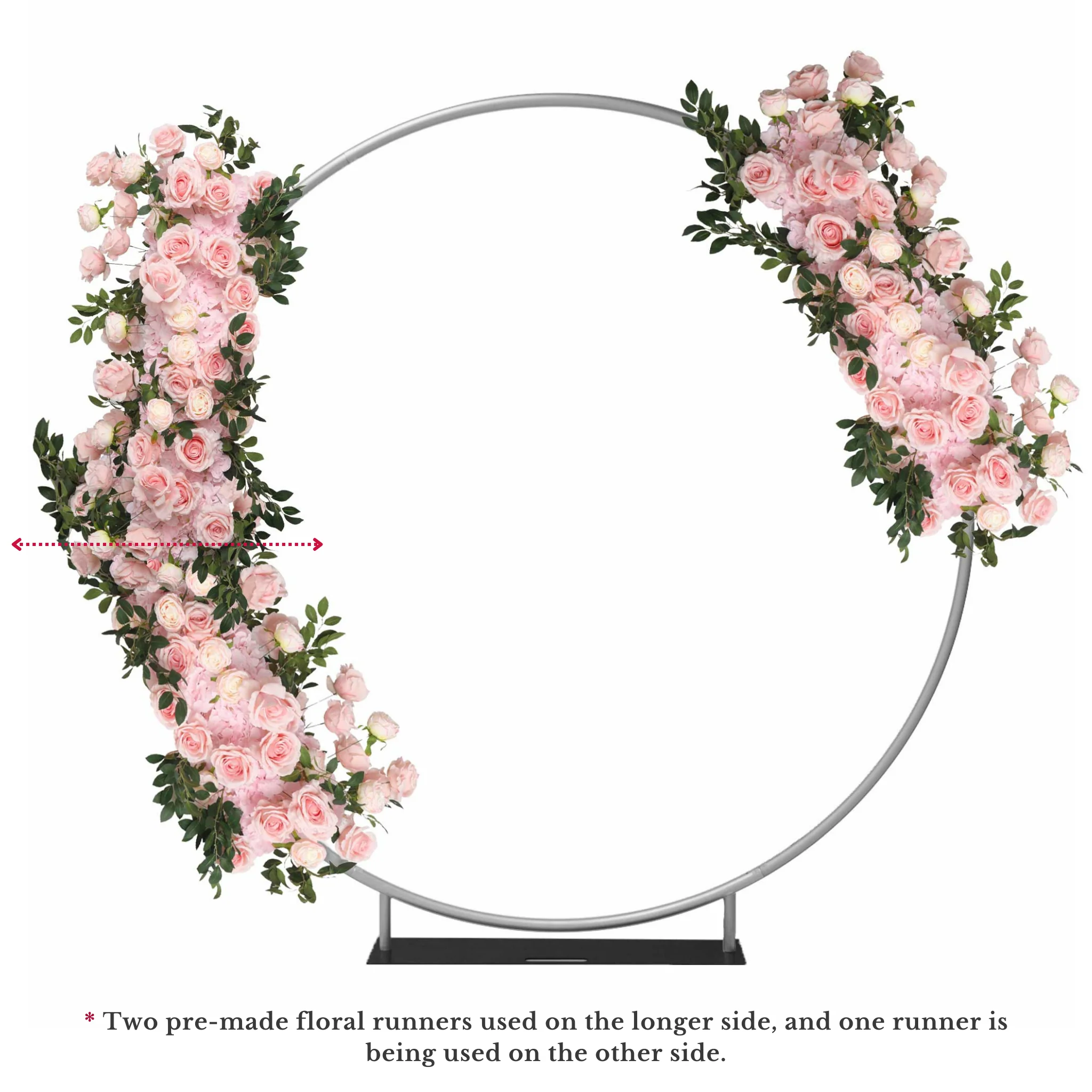 2 pcs/pk Premade Flower Backdrop Arch/Table Runner Decor - Pink - Image 5