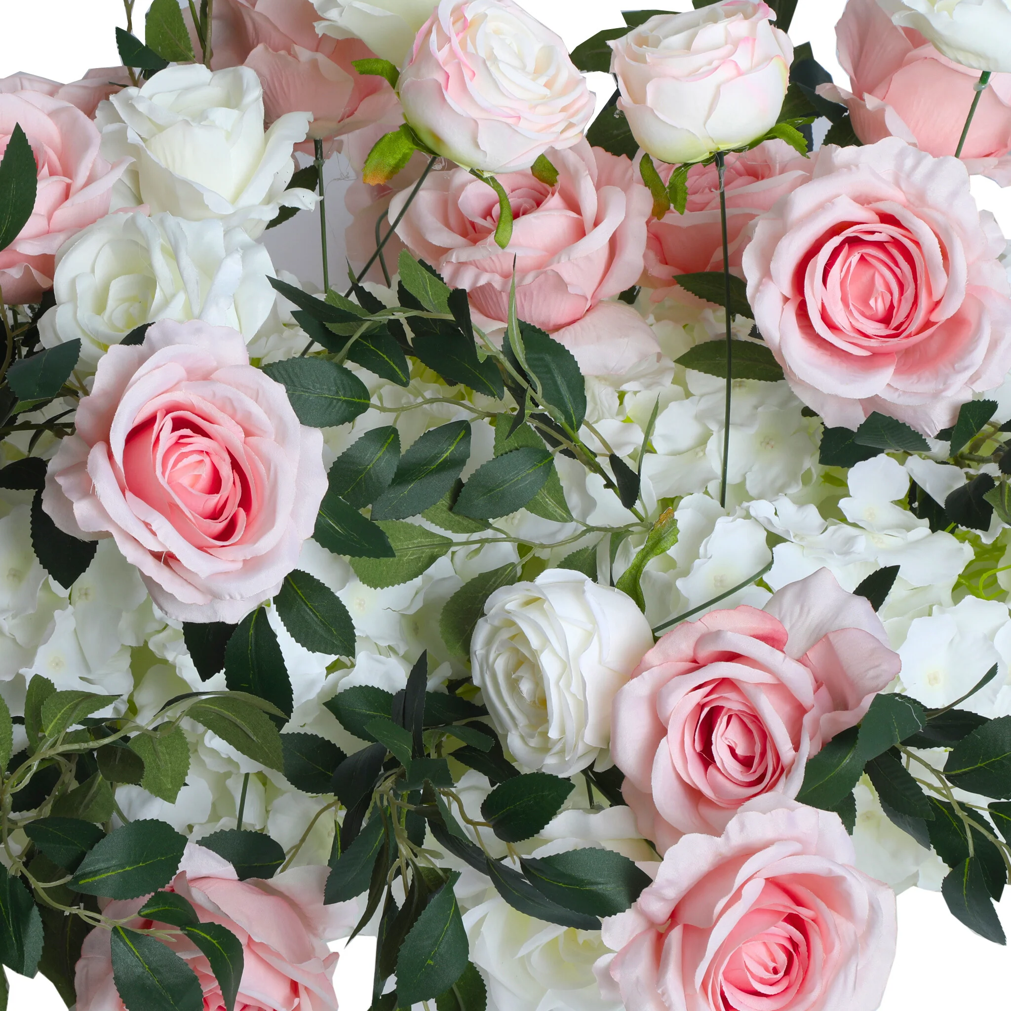 2 pcs/pk Premade Flower Backdrop Arch/Table Runner Decor - Light Pink & White - Image 2