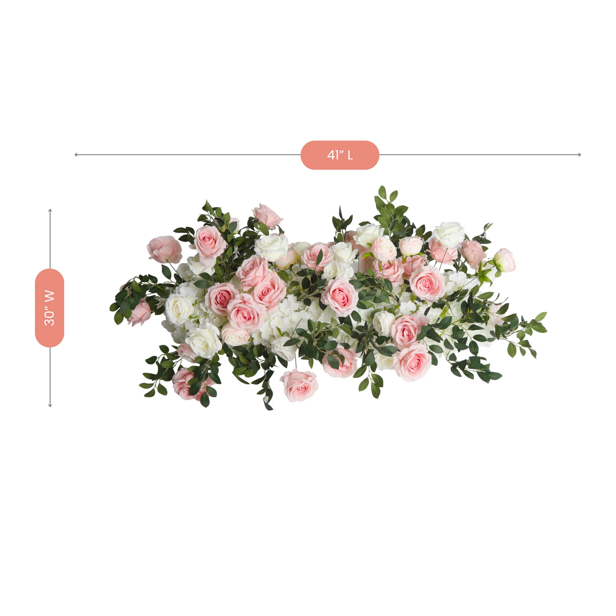 2 pcs/pk Premade Flower Backdrop Arch/Table Runner Decor - Light Pink & White - Image 4