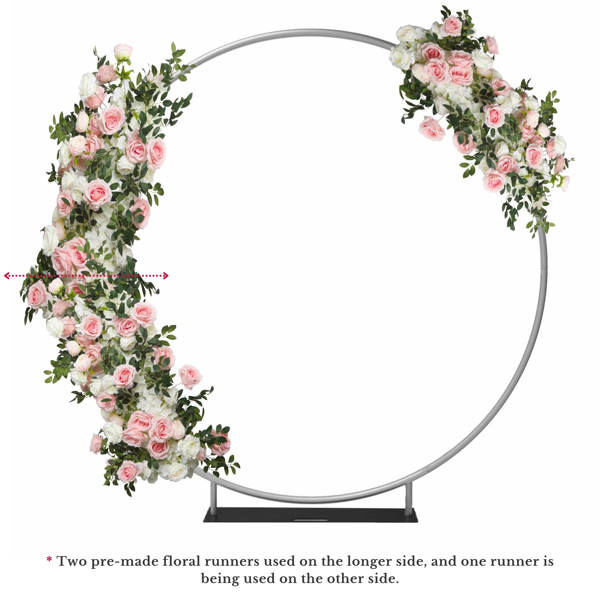 2 pcs/pk Premade Flower Backdrop Arch/Table Runner Decor - Light Pink & White - Image 5
