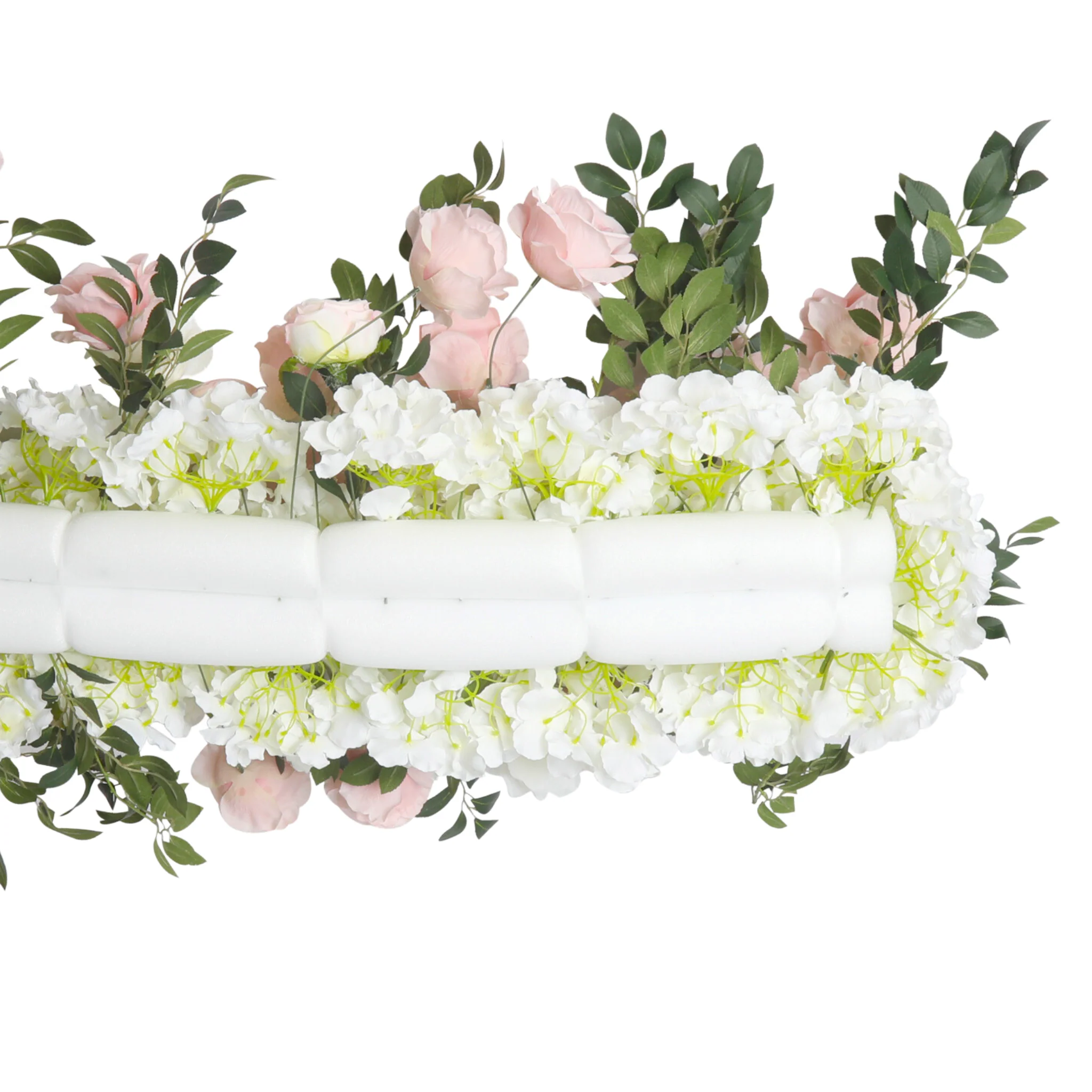 2 pcs/pk Premade Flower Backdrop Arch/Table Runner Decor - Light Pink & White - Image 6
