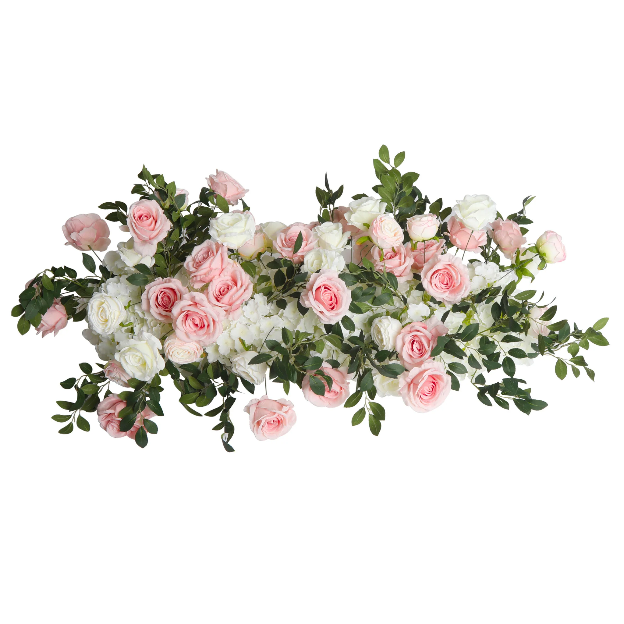 2 pcs/pk Premade Flower Backdrop Arch/Table Runner Decor - Light Pink & White - Image 7