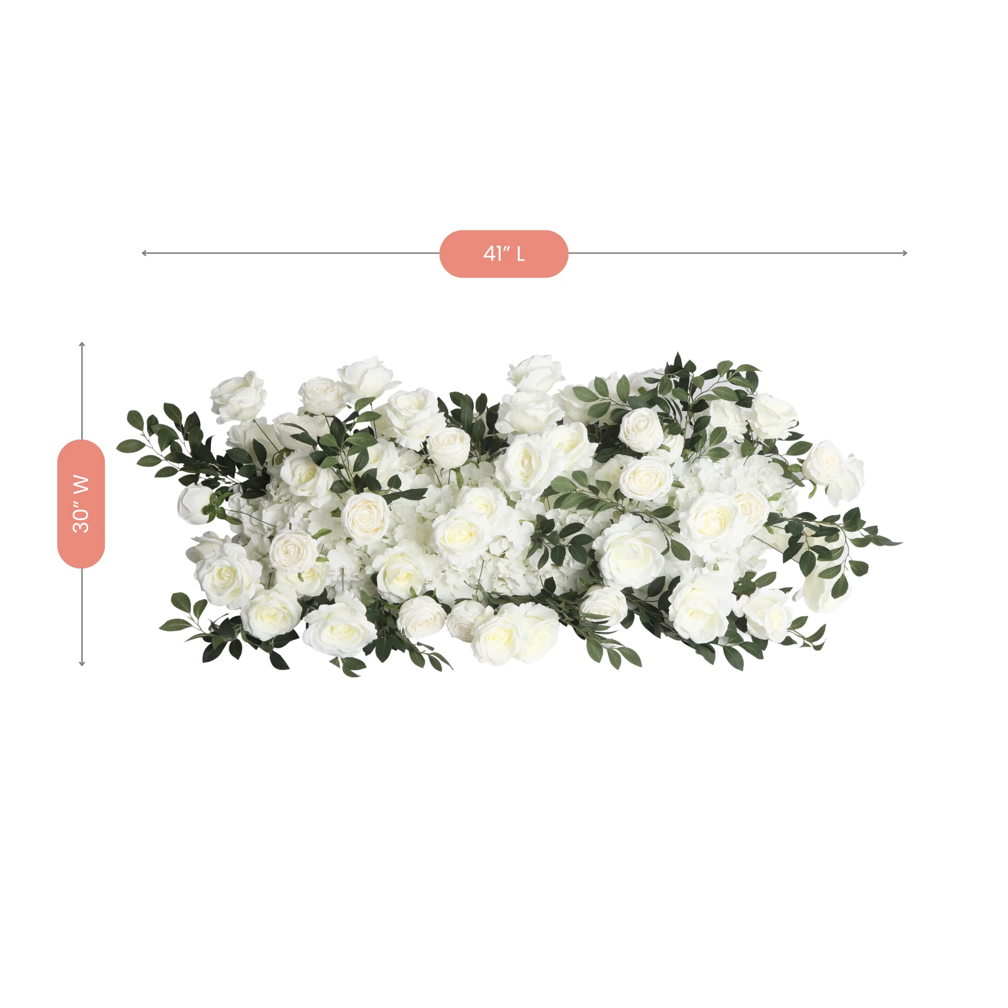 2 pcs/pk Premade Flower Backdrop Arch/Table Runner Decor - White - Image 4
