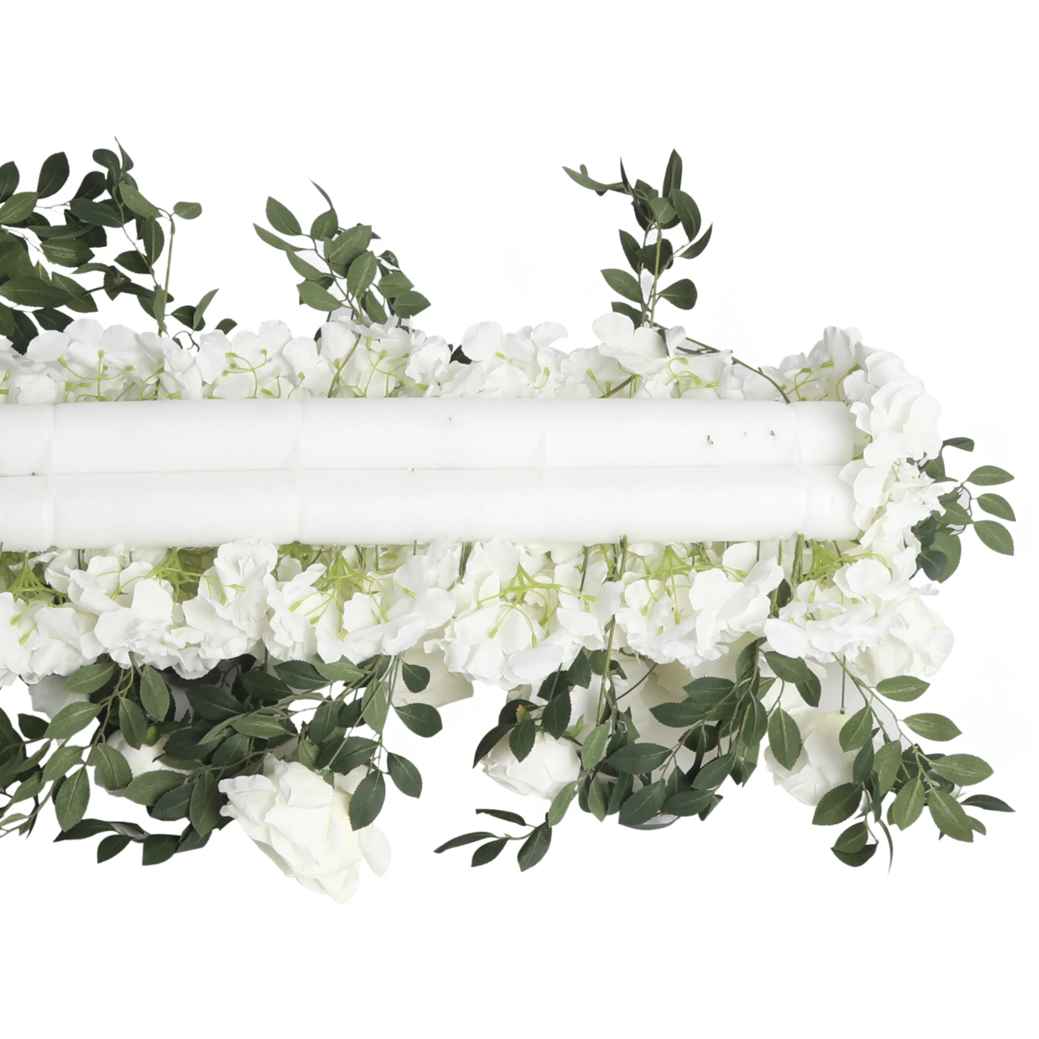 2 pcs/pk Premade Flower Backdrop Arch/Table Runner Decor - White - Image 5