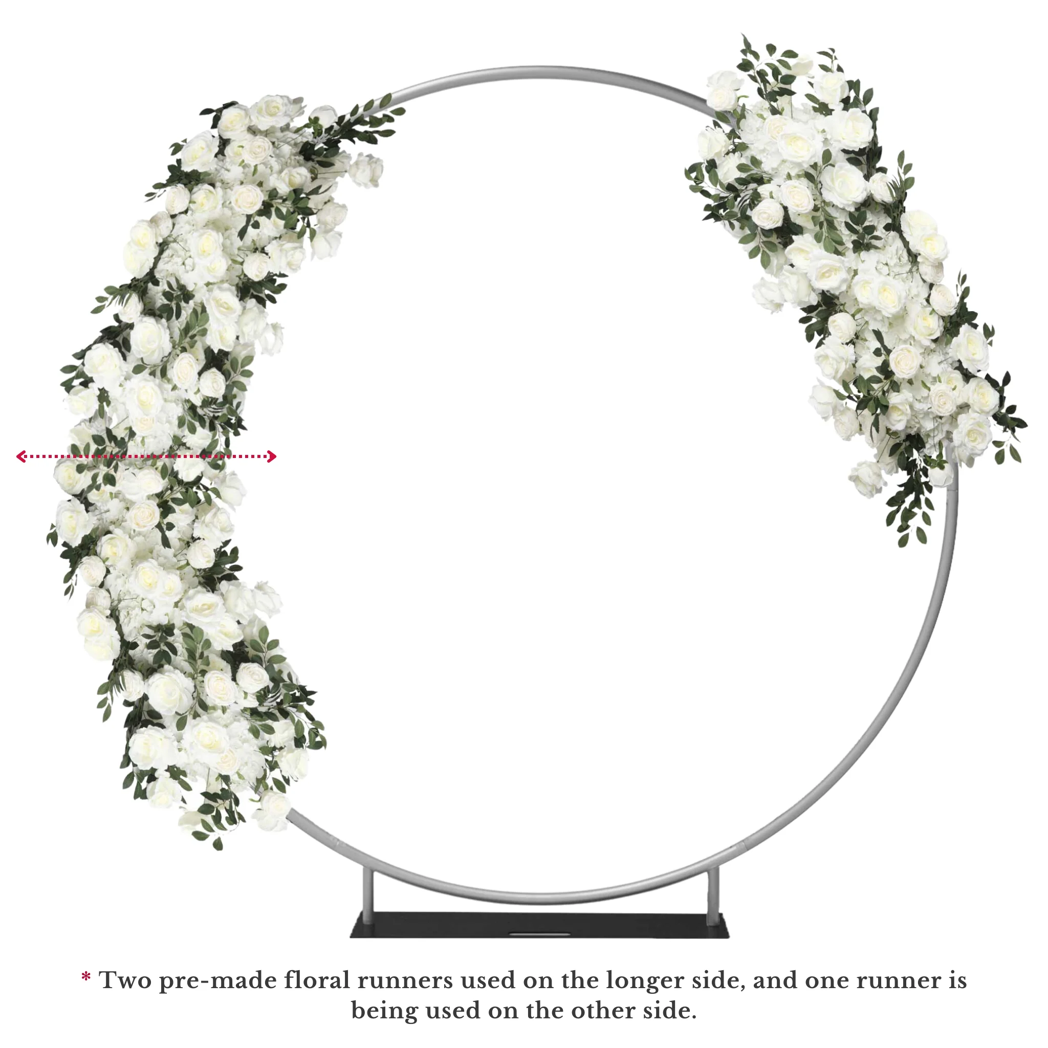 2 pcs/pk Premade Flower Backdrop Arch/Table Runner Decor - White - Image 7