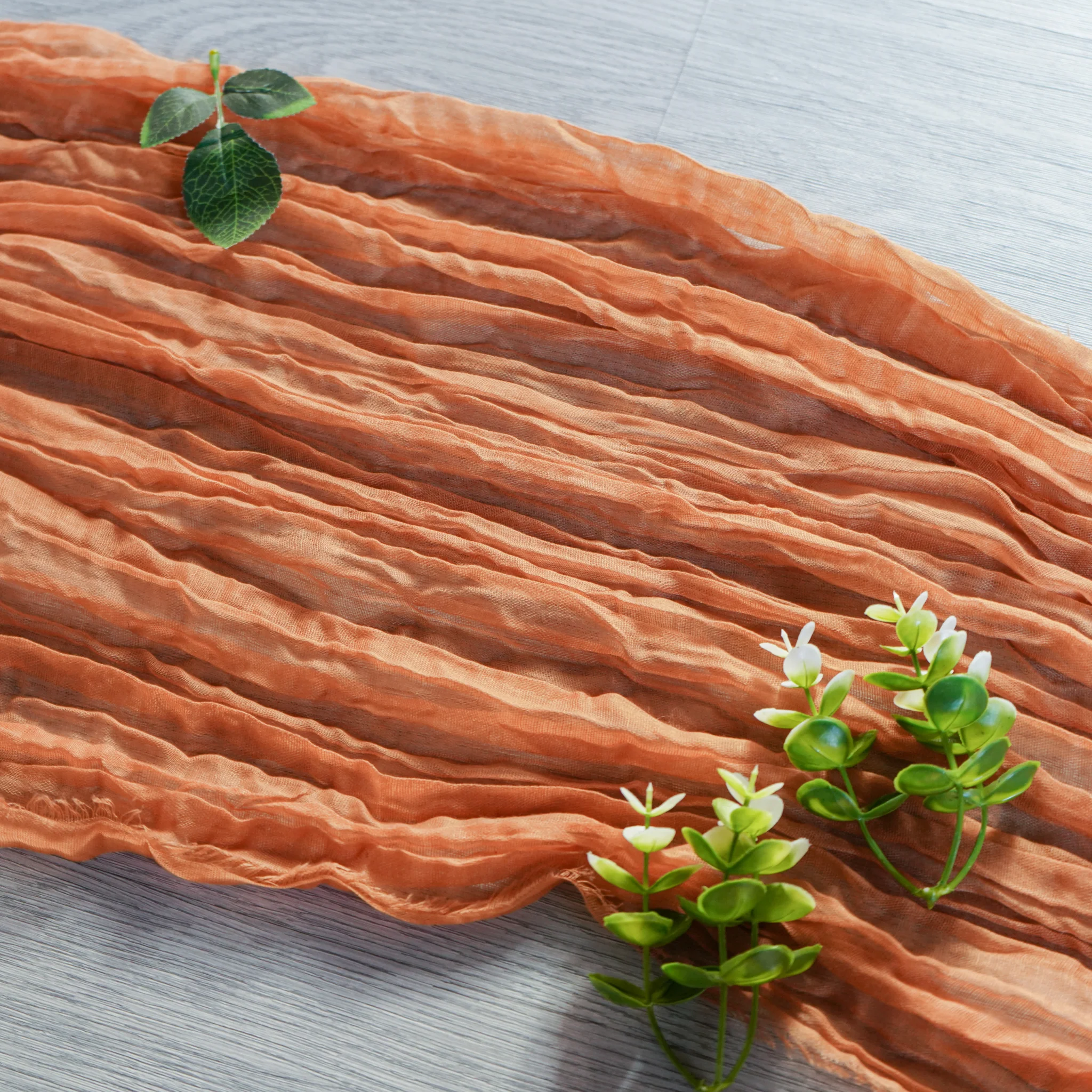 Premium Cheesecloth Table Runner 16FT x 25" - Terracotta - Image 3