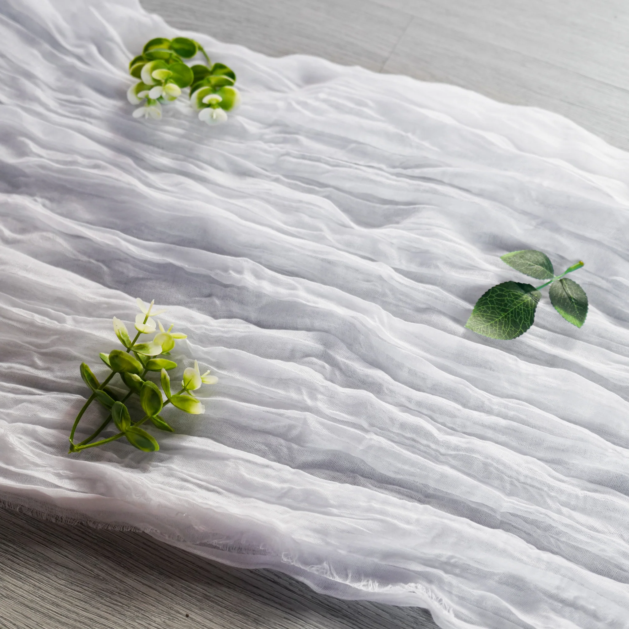 Premium Cheesecloth Table Runner 16FT x 25" - White - Image 3