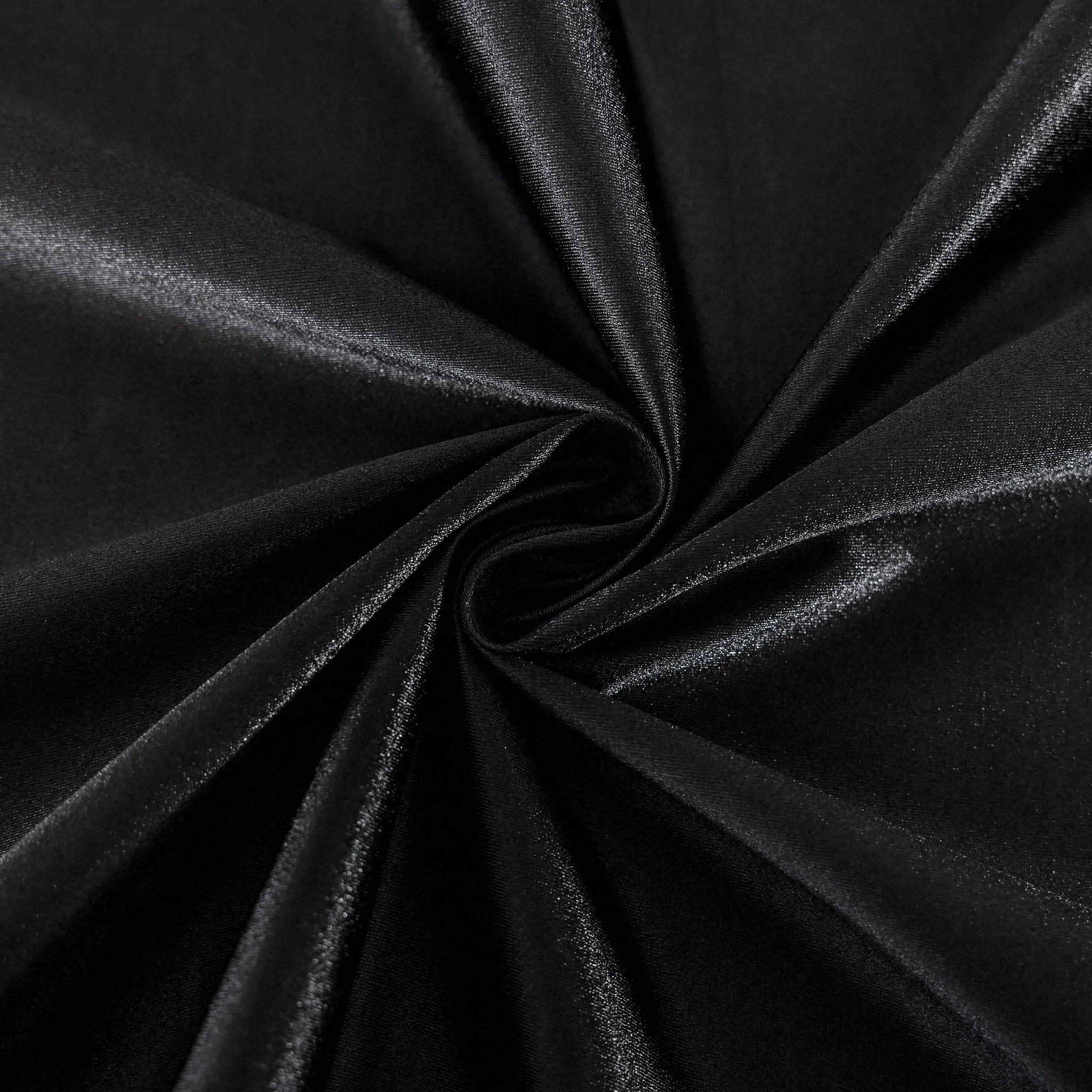 Premium Satin (Wrinkle-Resistant) 108" Round Tablecloth - Black - Image 3