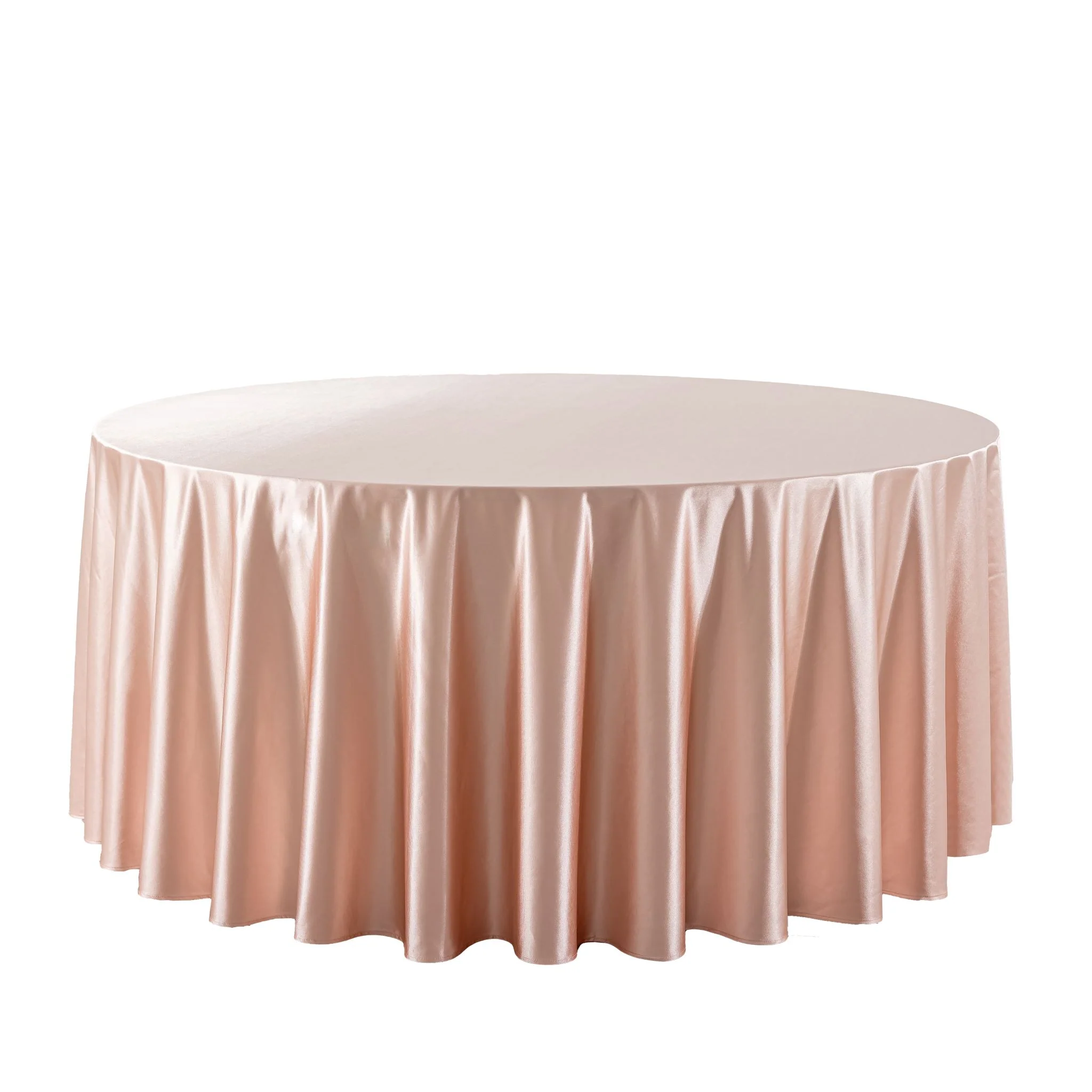 Premium Satin (Wrinkle-Resistant) 108" Round Tablecloth - Blush/Rose Gold