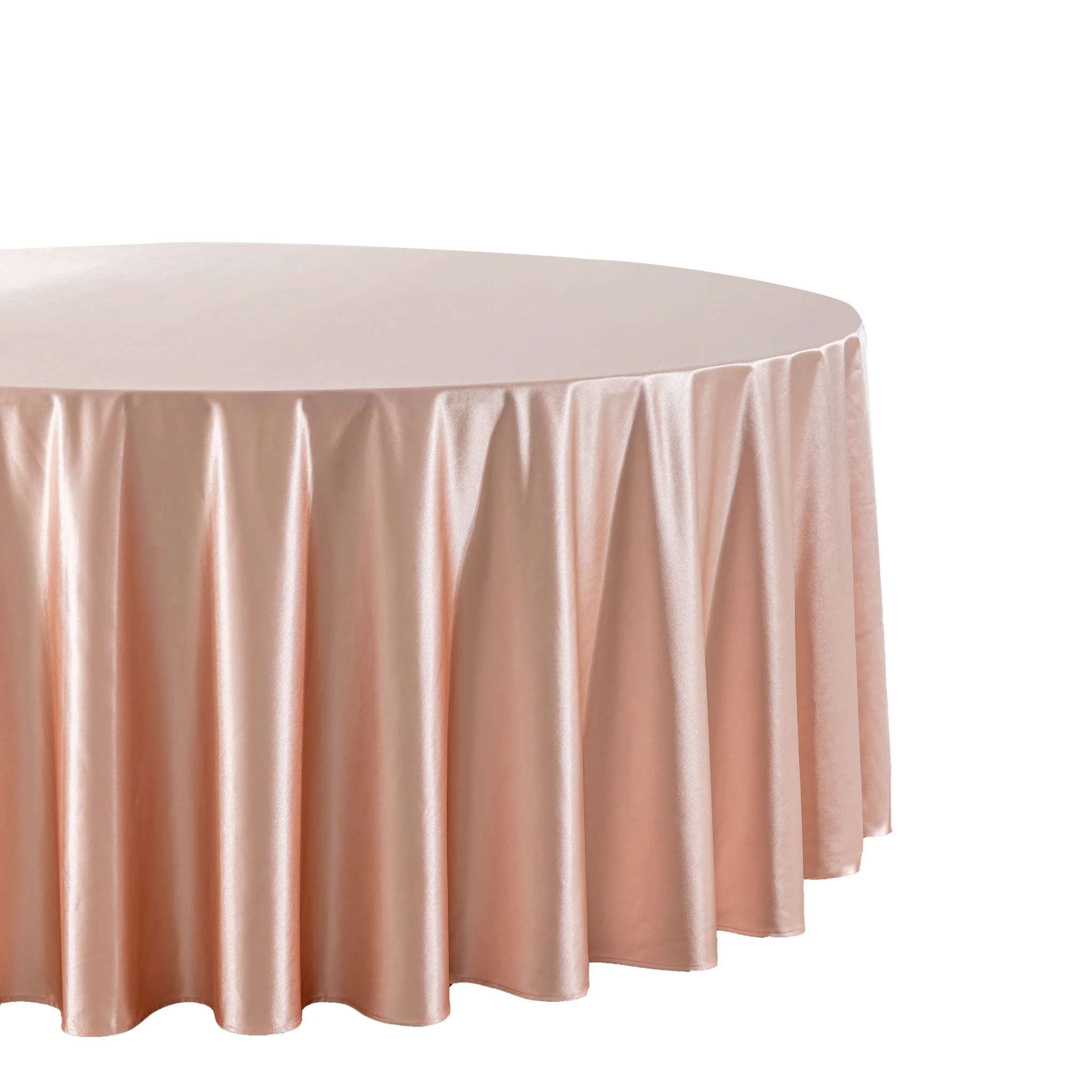 Premium Satin (Wrinkle-Resistant) 108" Round Tablecloth - Blush/Rose Gold - Image 4