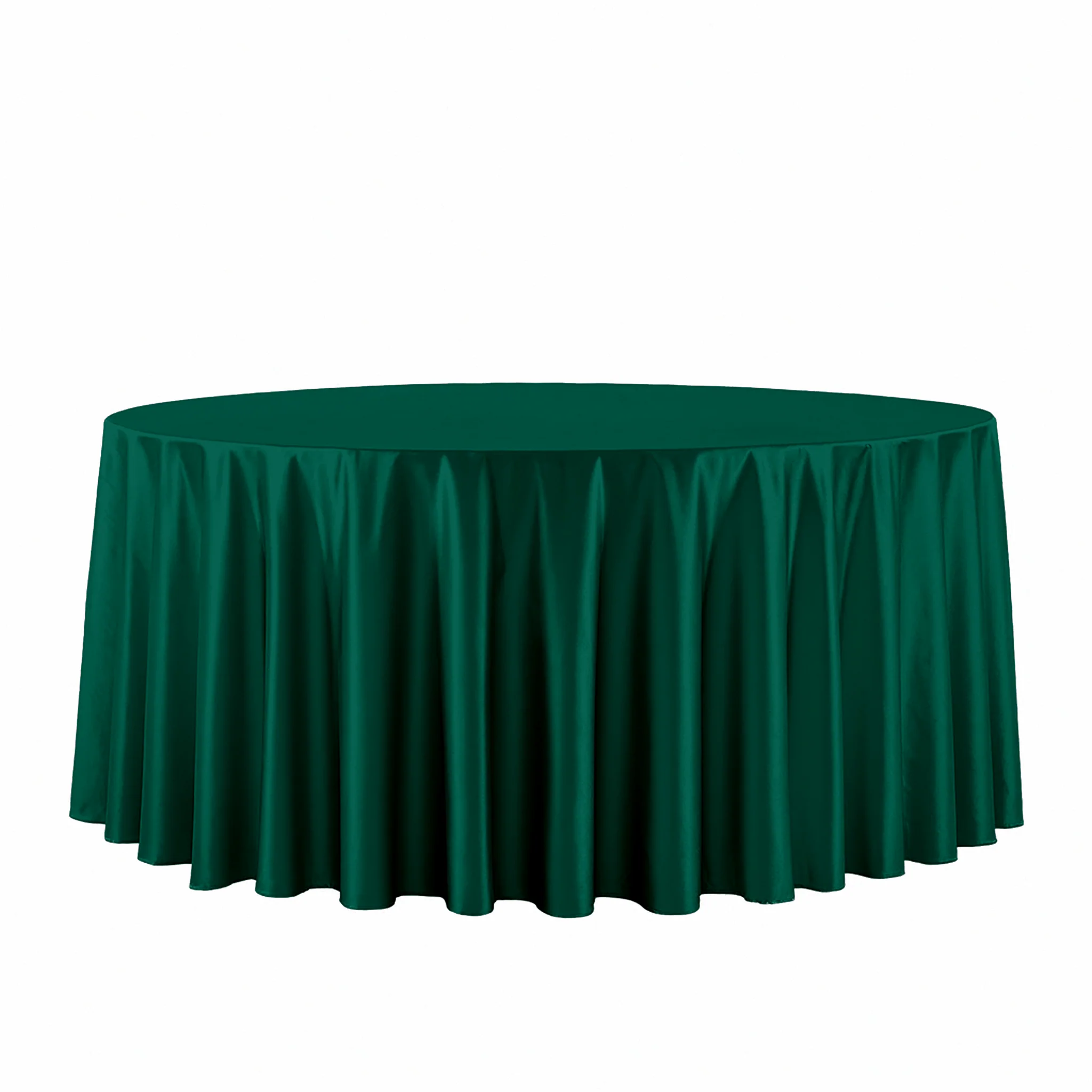 Premium Satin (Wrinkle-Resistant) 108" Round Tablecloth - Emerald Green