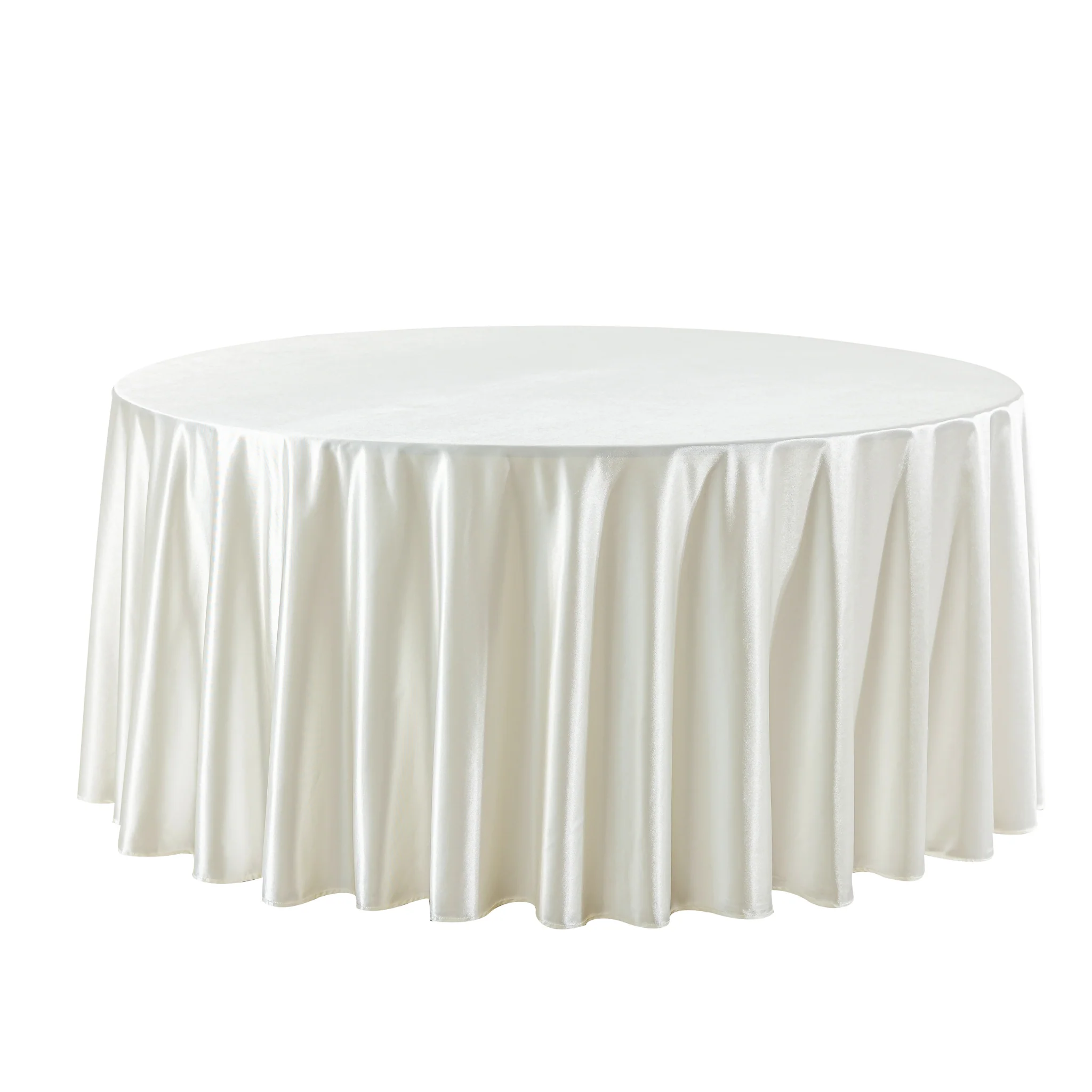 Premium Satin (Wrinkle-Resistant) 120" Round Tablecloth - Ivory