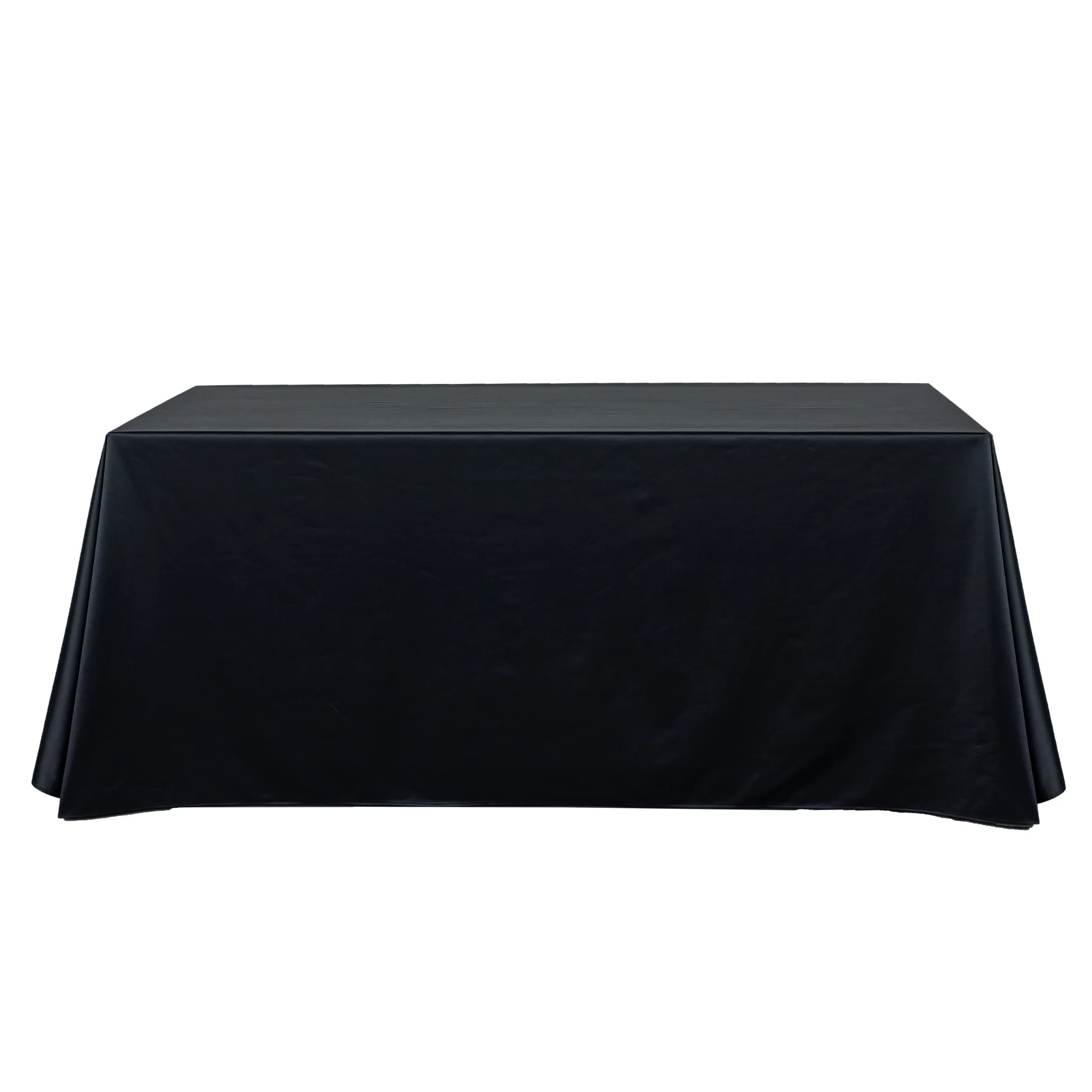 Premium Satin (Wrinkle-Resistant) 90"x132" Rectangular Tablecloth - Black - Image 5