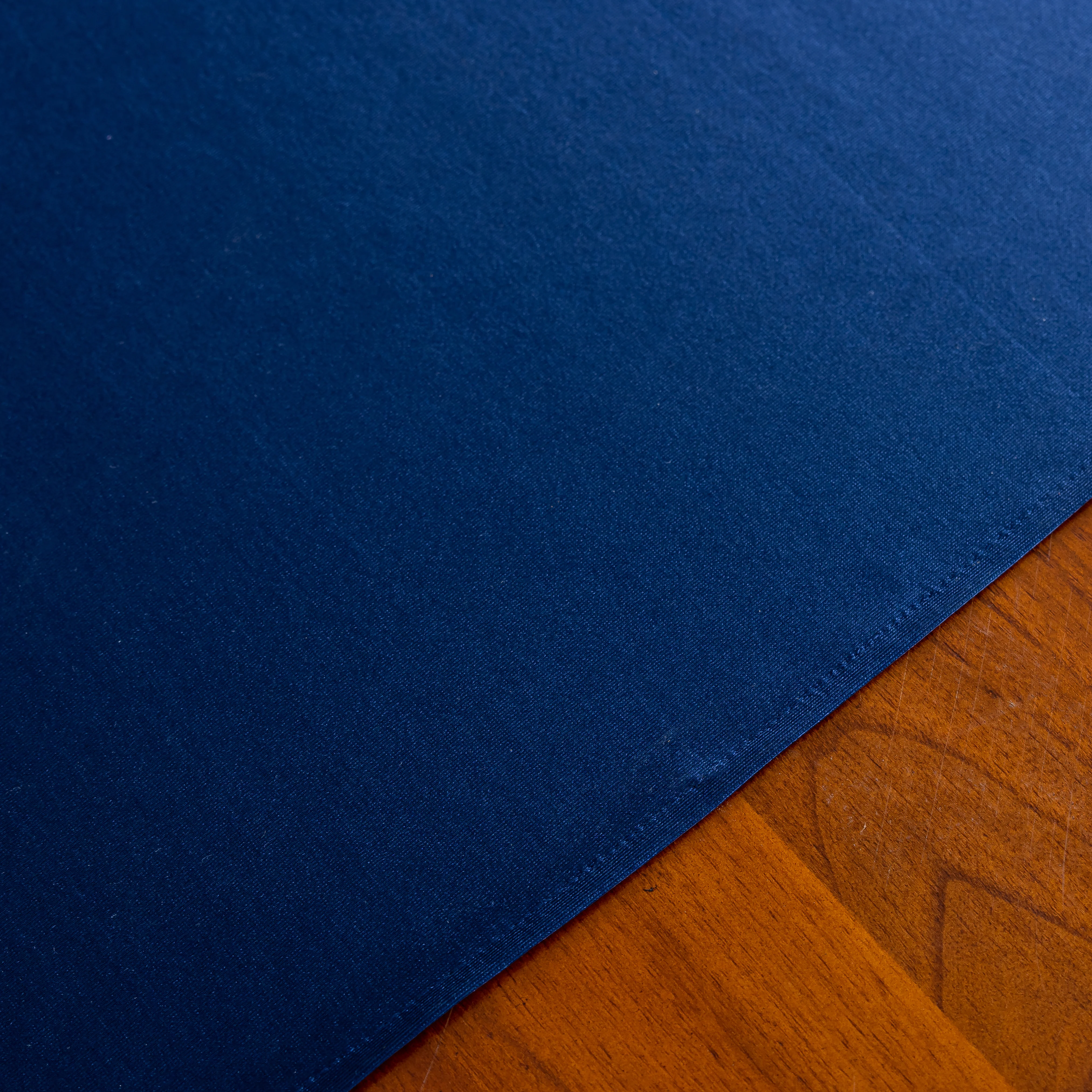 Premium Satin (Wrinkle-Resistant) 90"x132" Rectangular Tablecloth - Navy Blue - Image 2